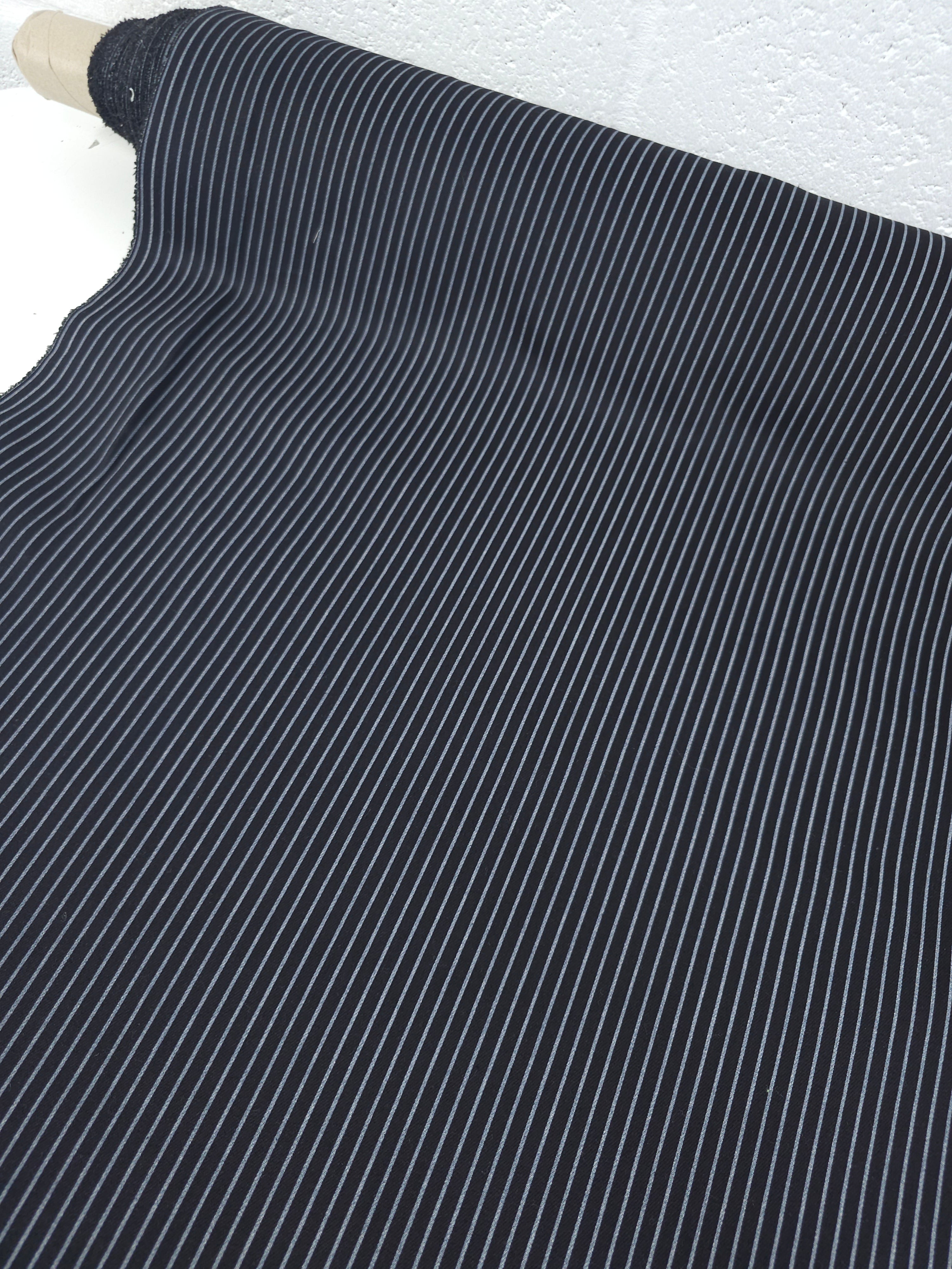 Black/Grey Narrow Pinstripe Denim