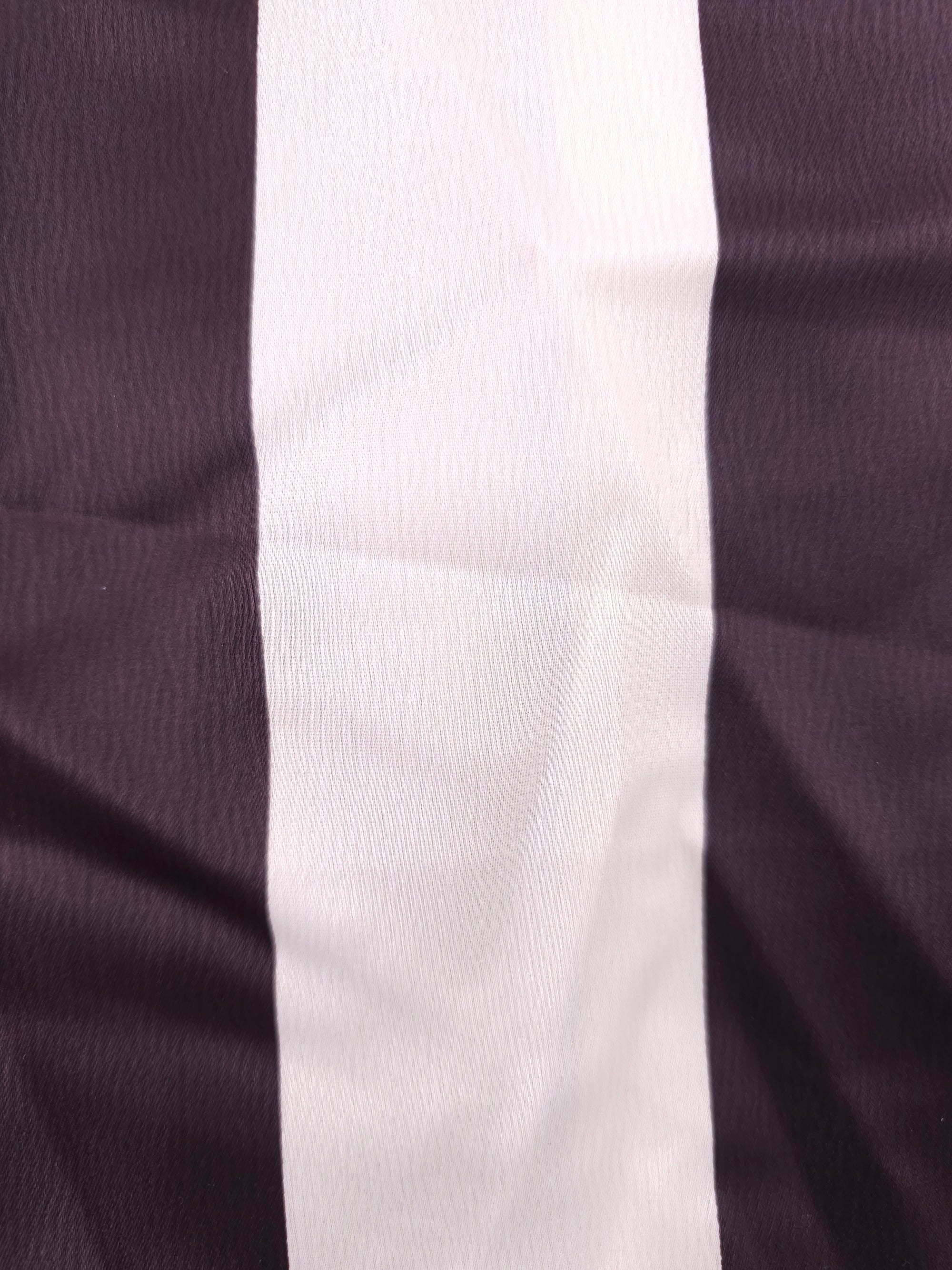 Chunky dark striped Viscose sateen- 4.5m piece