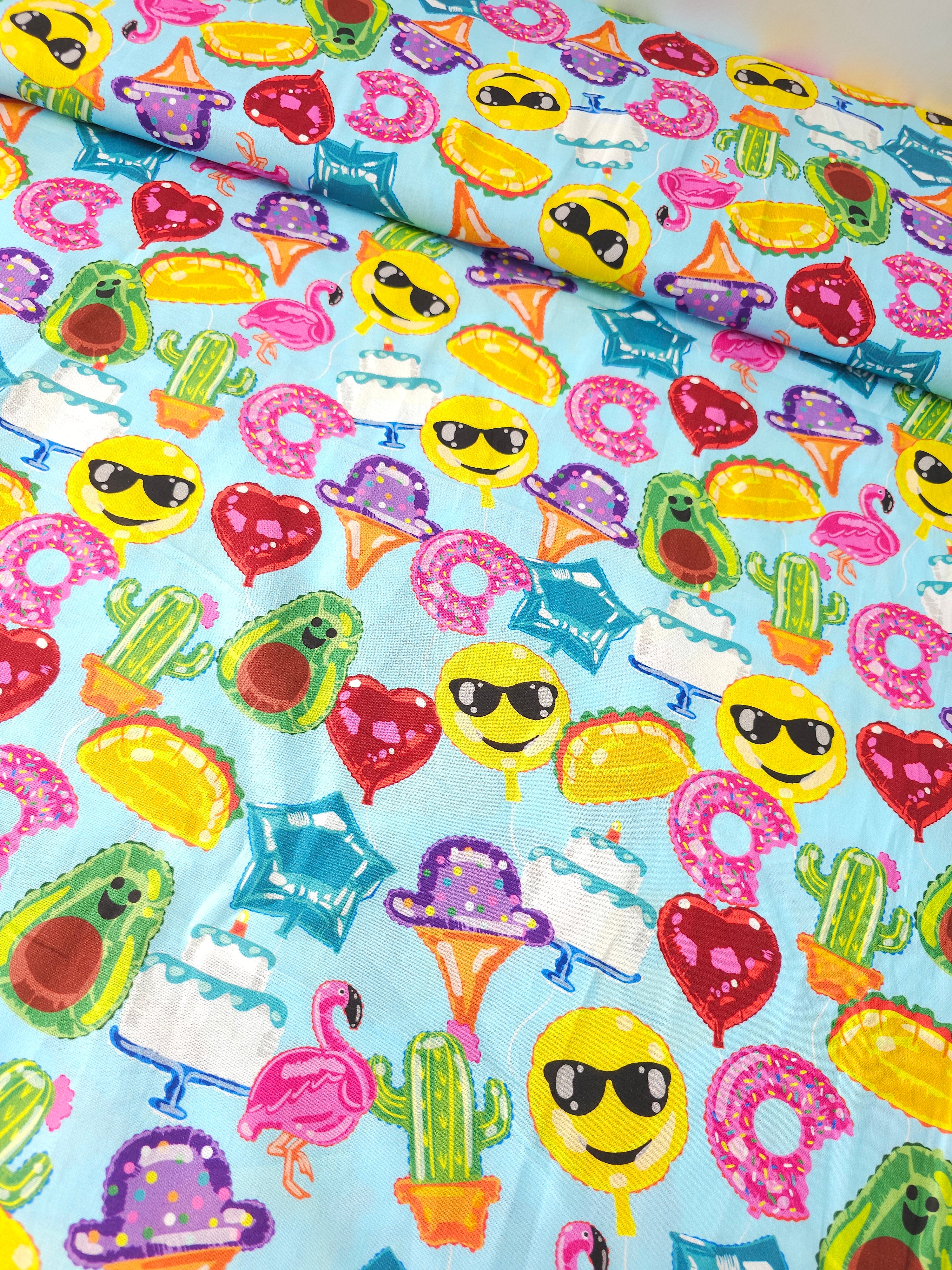 Light Blue Novelty/Emoji Balloons Cotton