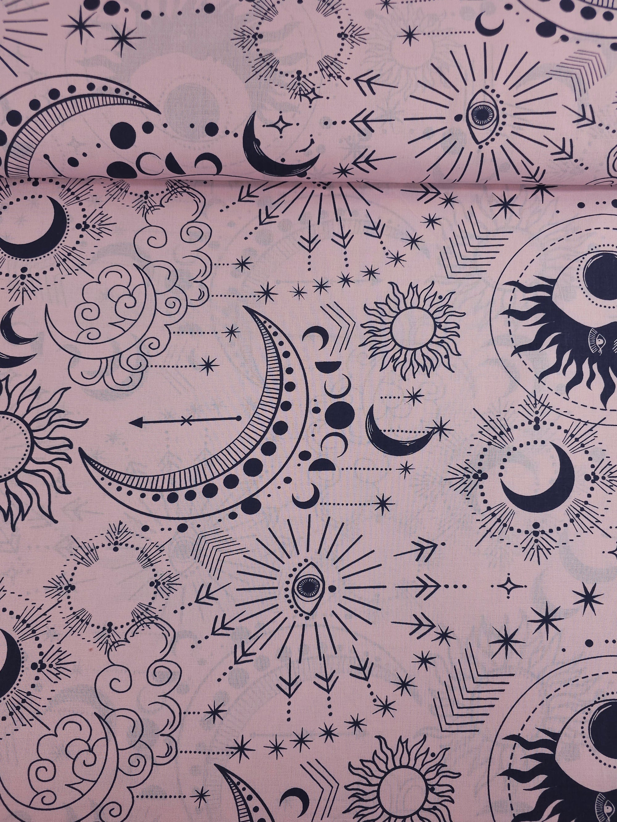 Pink/Navy Boho Celestial 100% Cotton 98" *EXTRA WIDE*