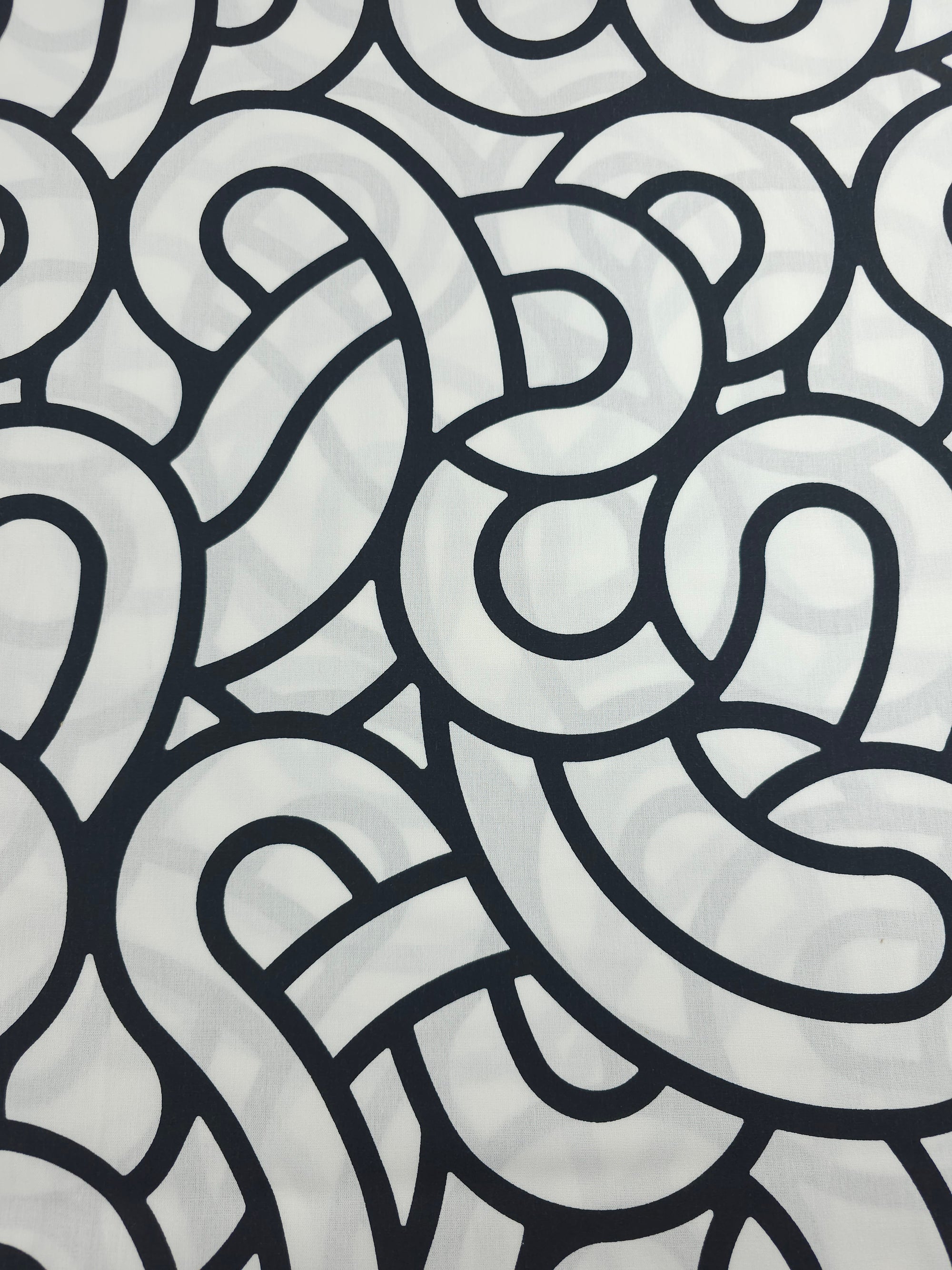 White/Black Small Knot Links 100% Cotton 90" - Ikea *EXTRA WIDE*