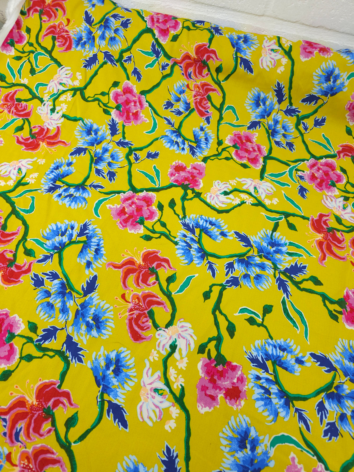Marigold Tiger Floral Twine Cotton Poplin