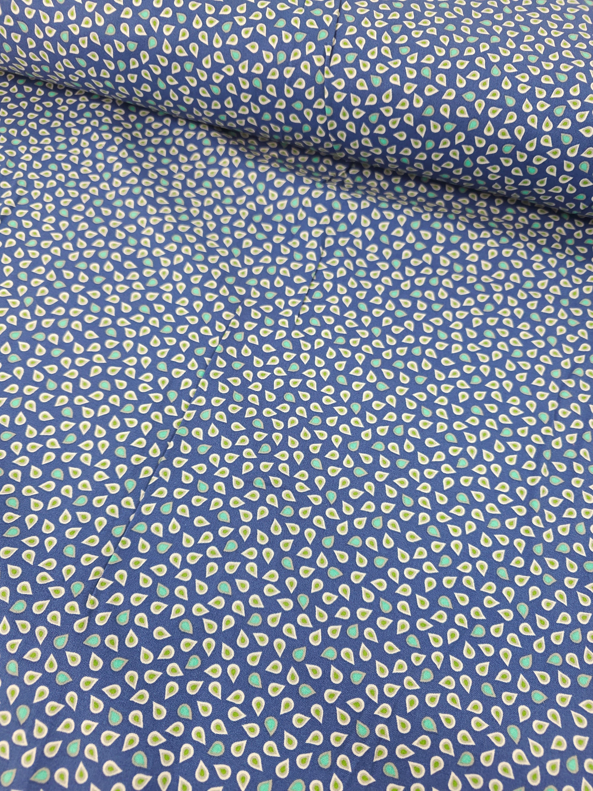 Blue/Green Mini Petal 100% Cotton