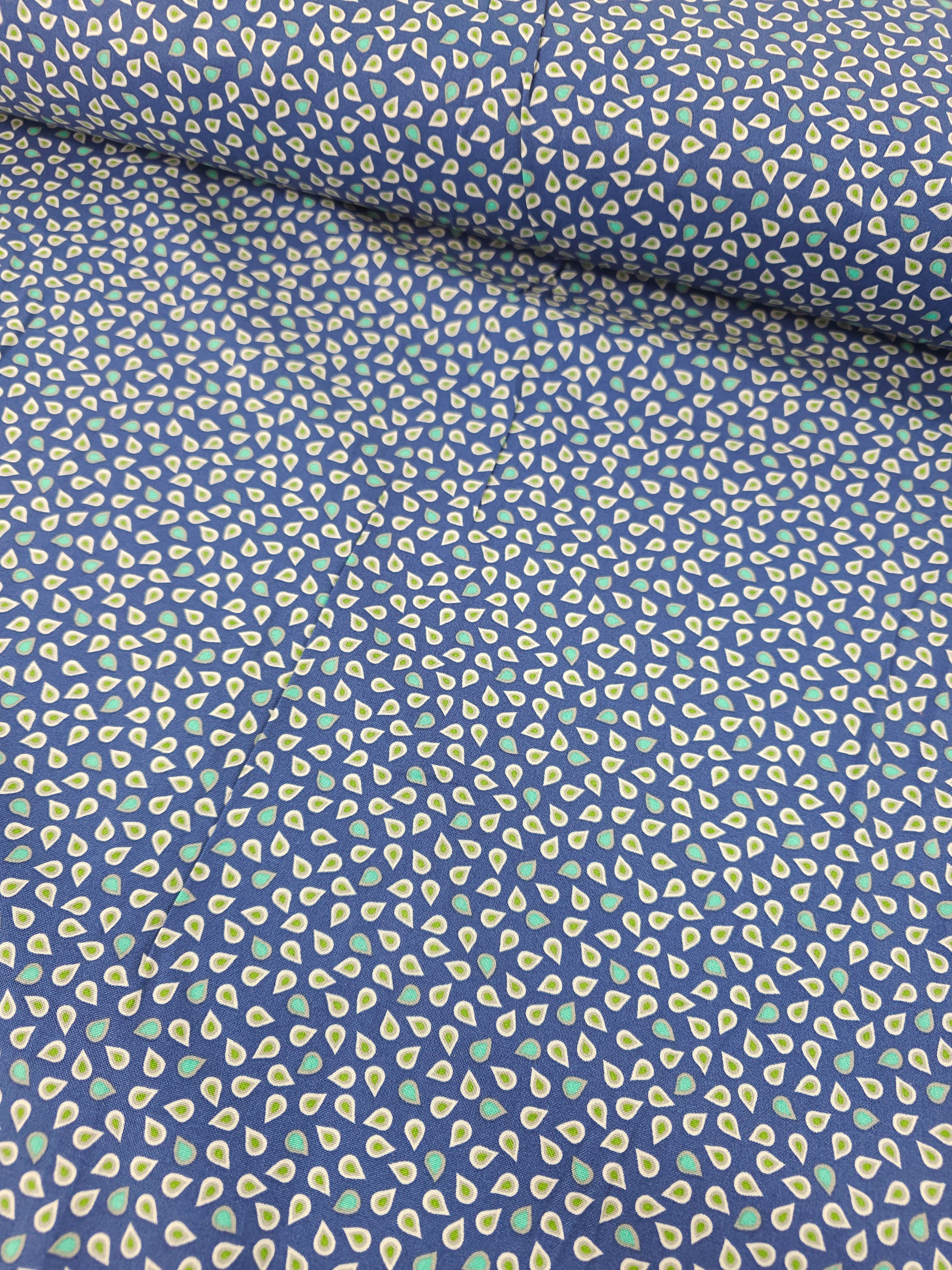 Blue/Green Mini Petal 100% Cotton