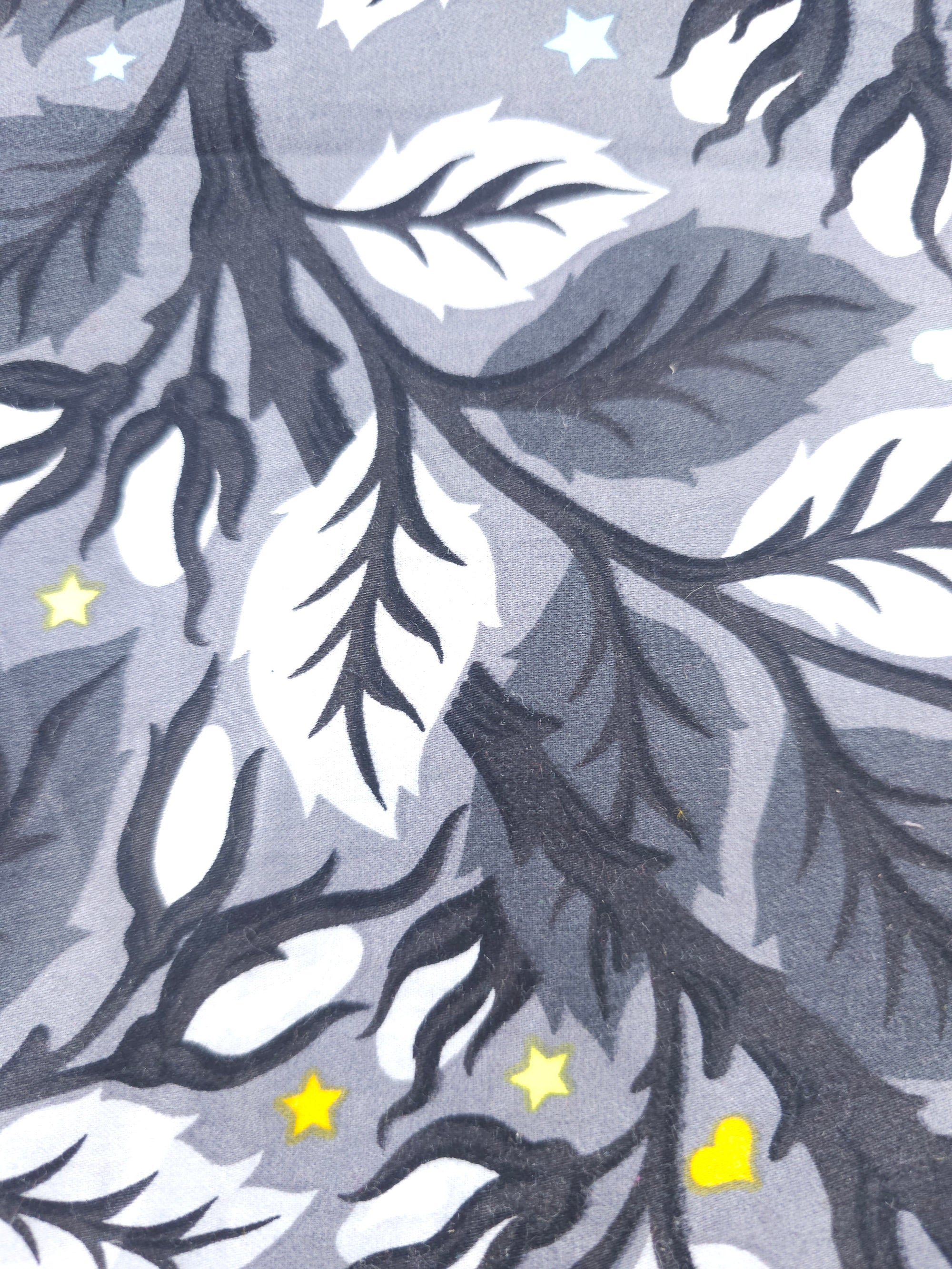 Dark grey rainbow thistle Cotton sateen- 1.6m piece