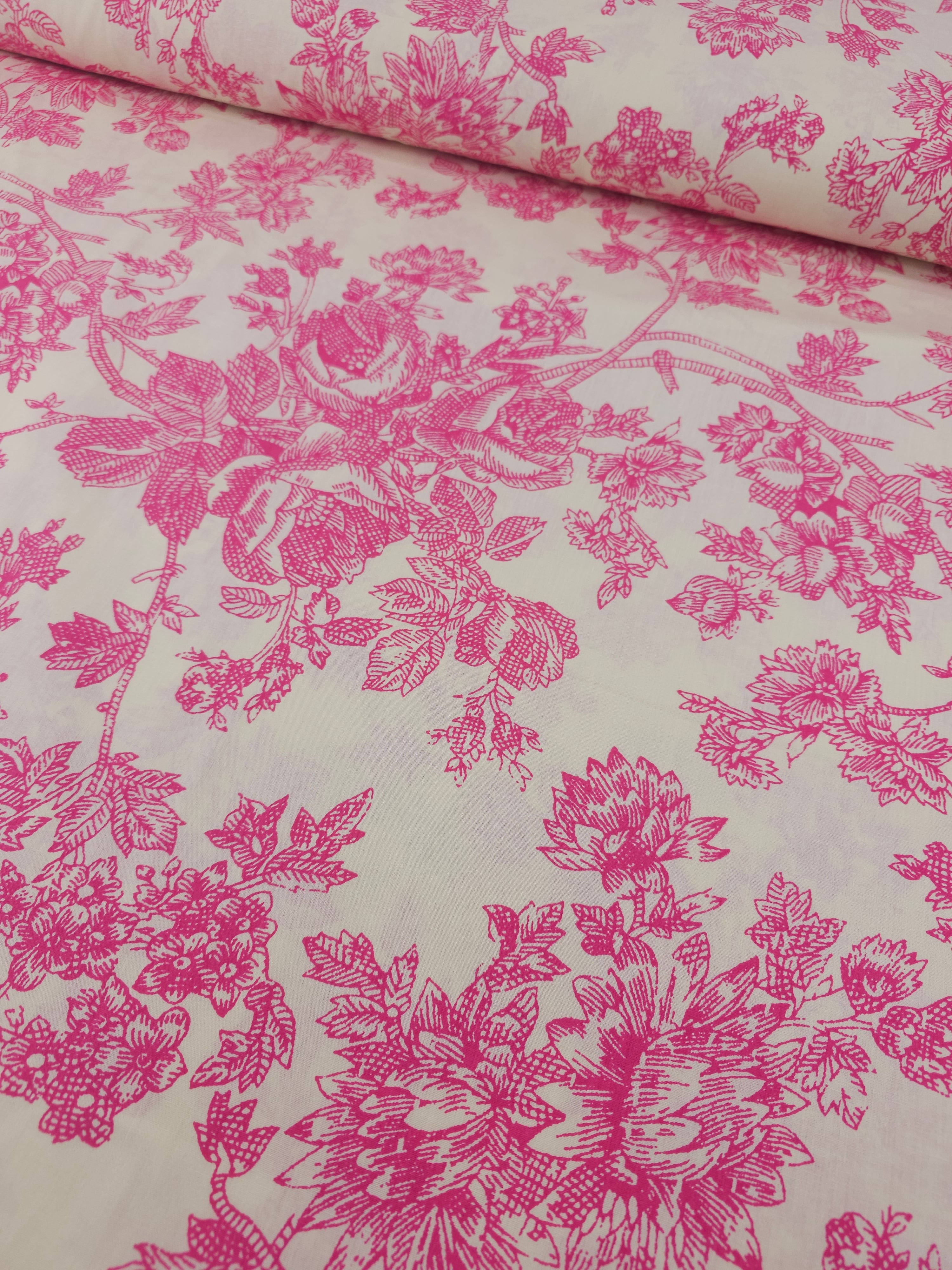 Pink Sketch Floral 100% Cotton 110” - Urban Outfitters *EXTRA WIDE*