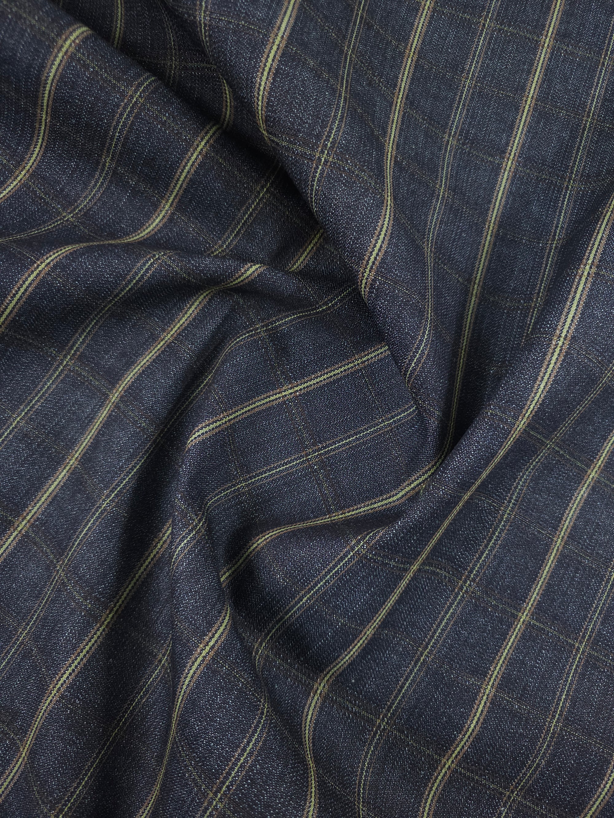 Vintage Retro Square Check Denim