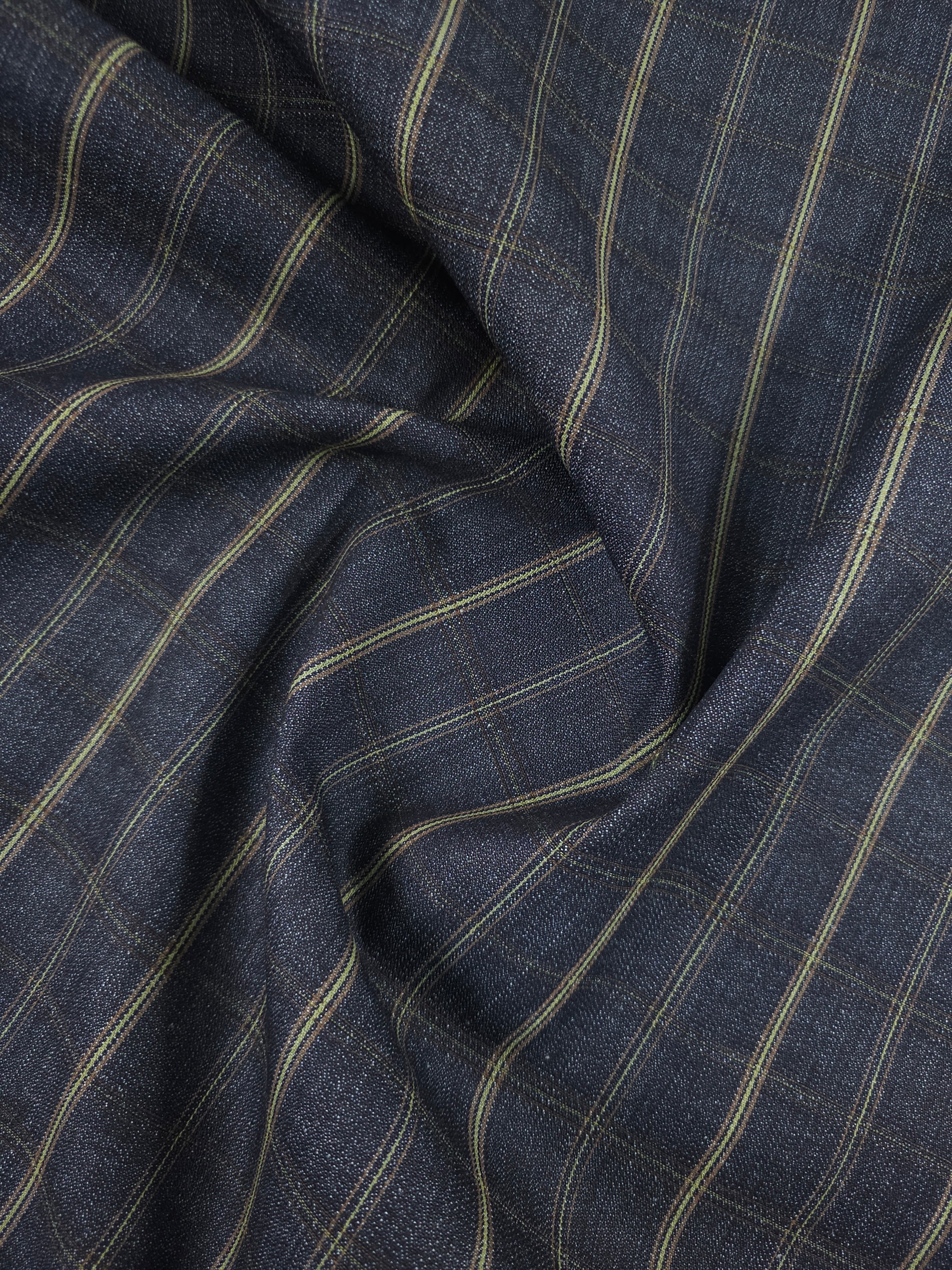 Vintage Retro Square Check Denim