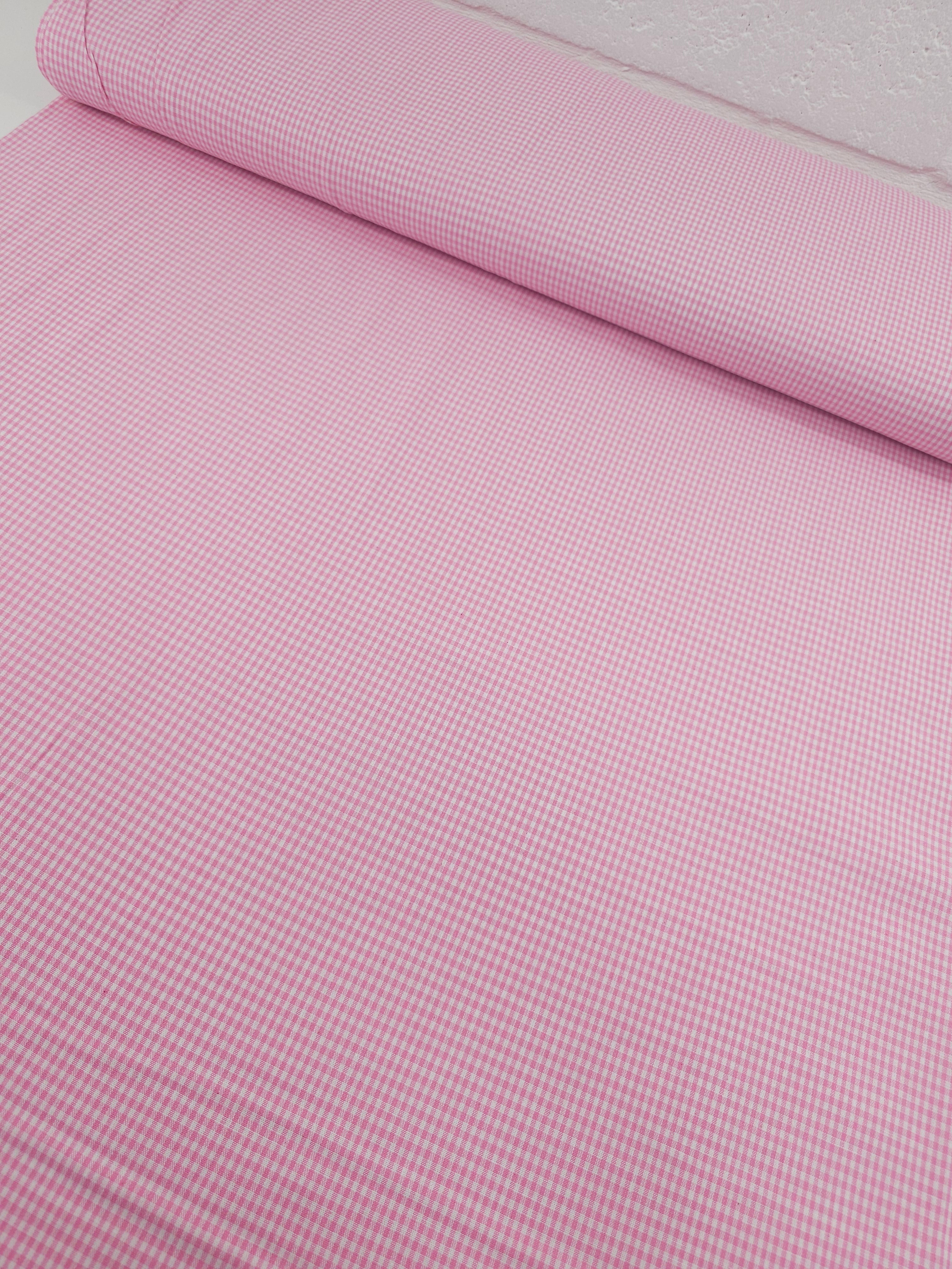 Pink Mini Gingham 100% Cotton 55"