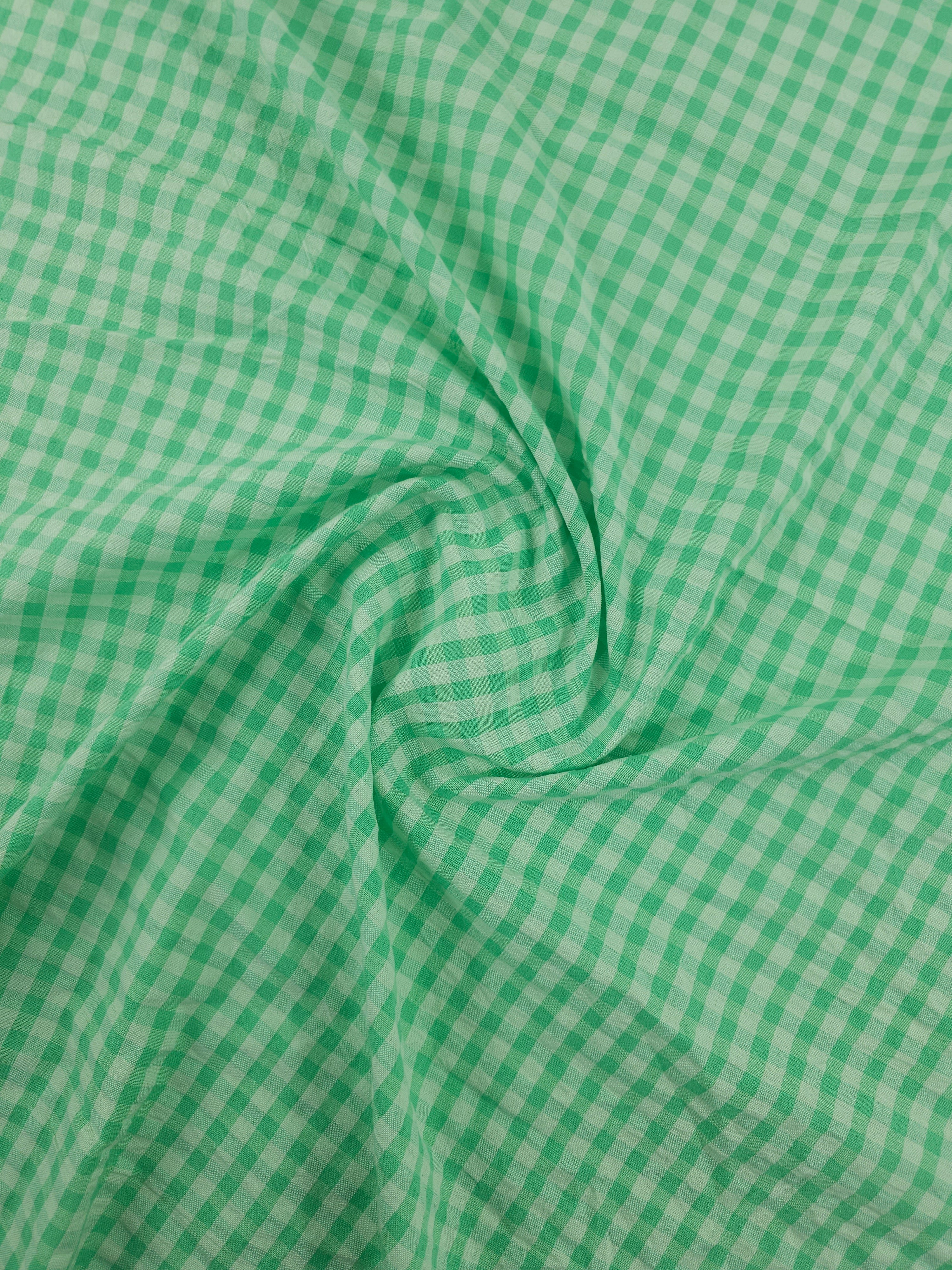 Pistachio Green Small Gingham Cotton SeerSucker *PRE-ORDER*