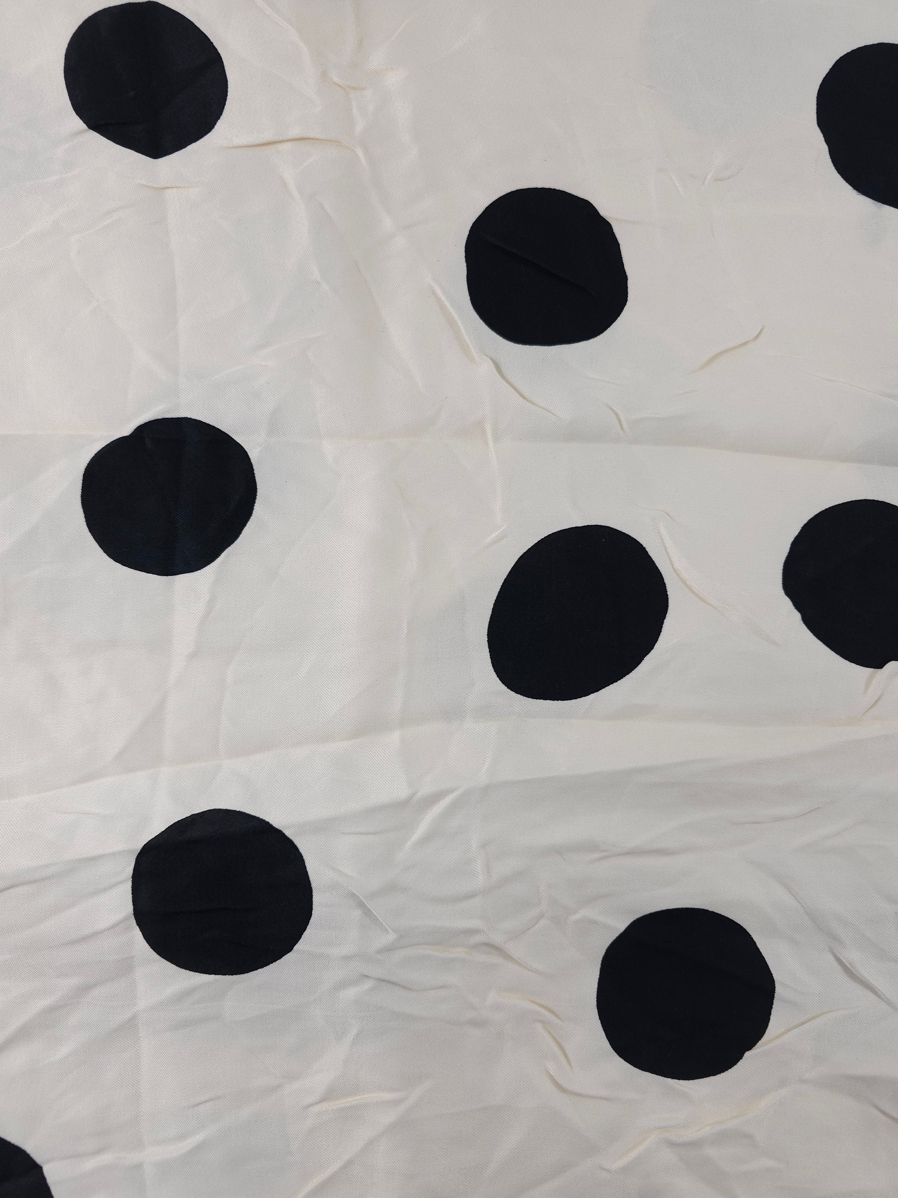 Black and cream bold polka Viscose- 1.3m piece
