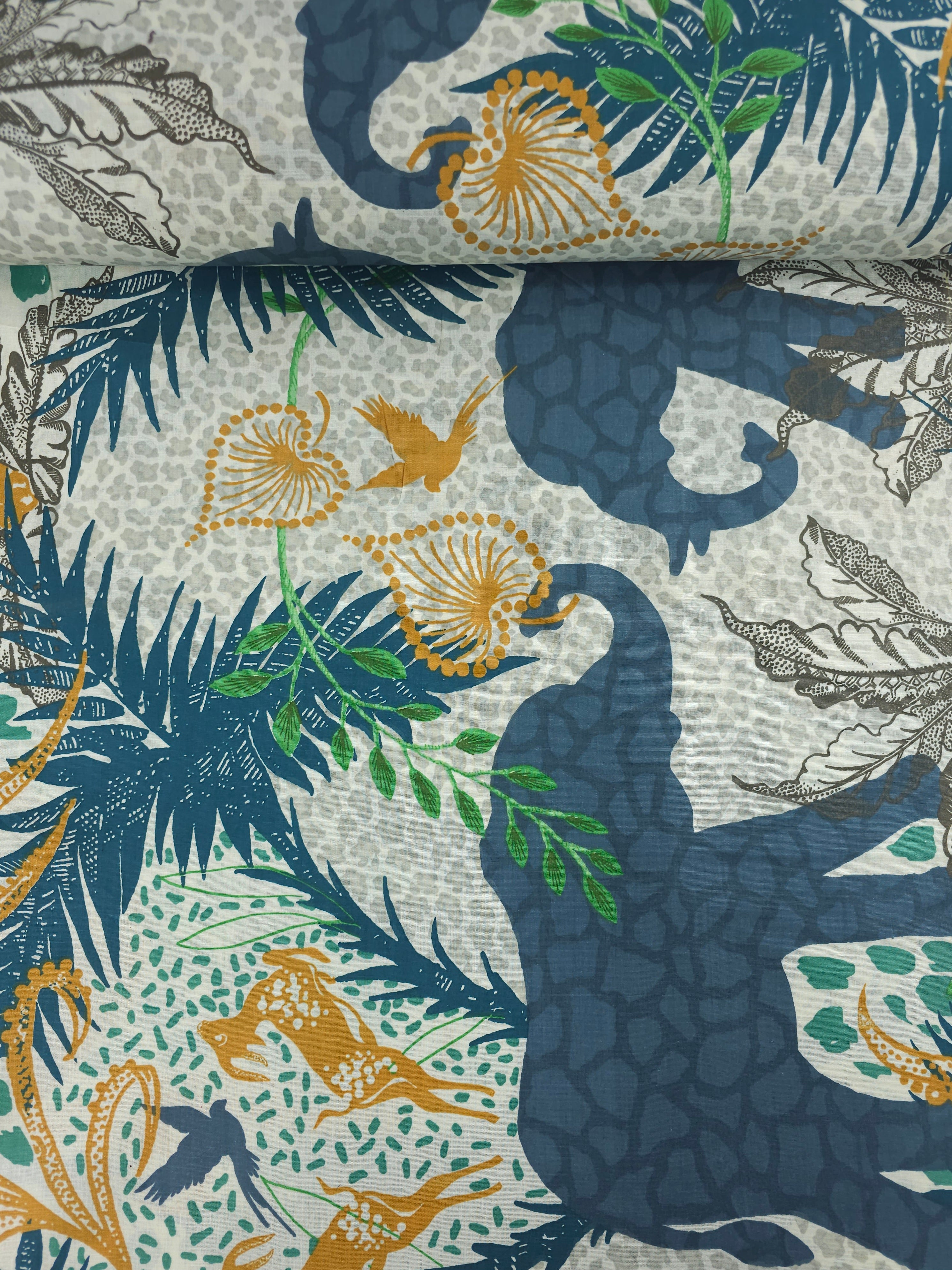 Tropical Palm Animal 100% Cotton 90"