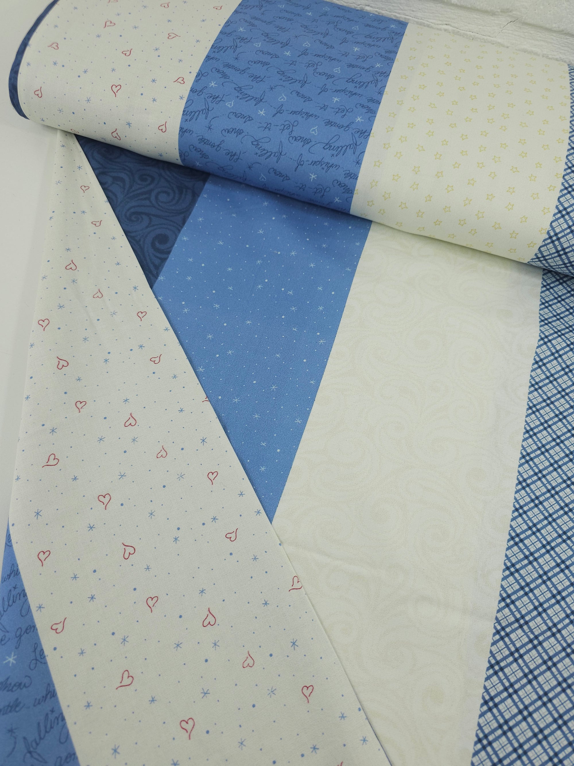 Snowy Panel Stripe 100% Cotton