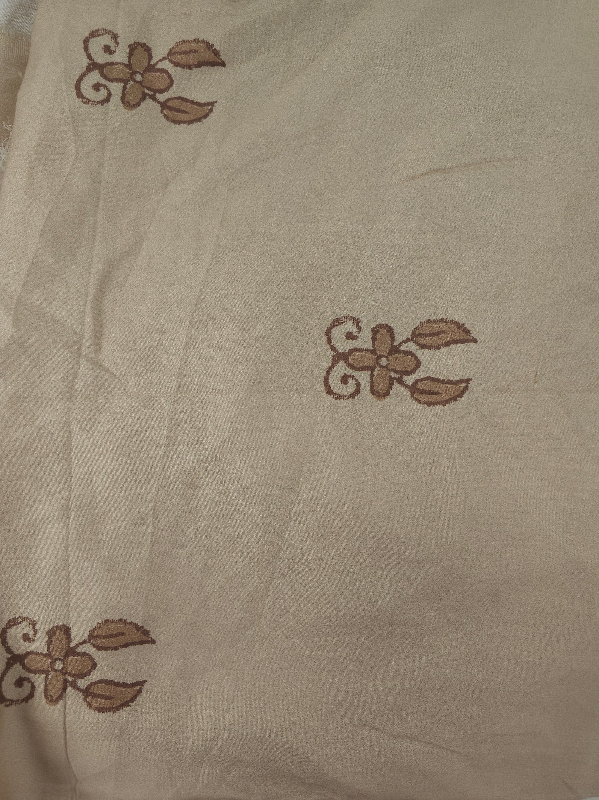 Beige spread flower Viscose- 2.2m piece