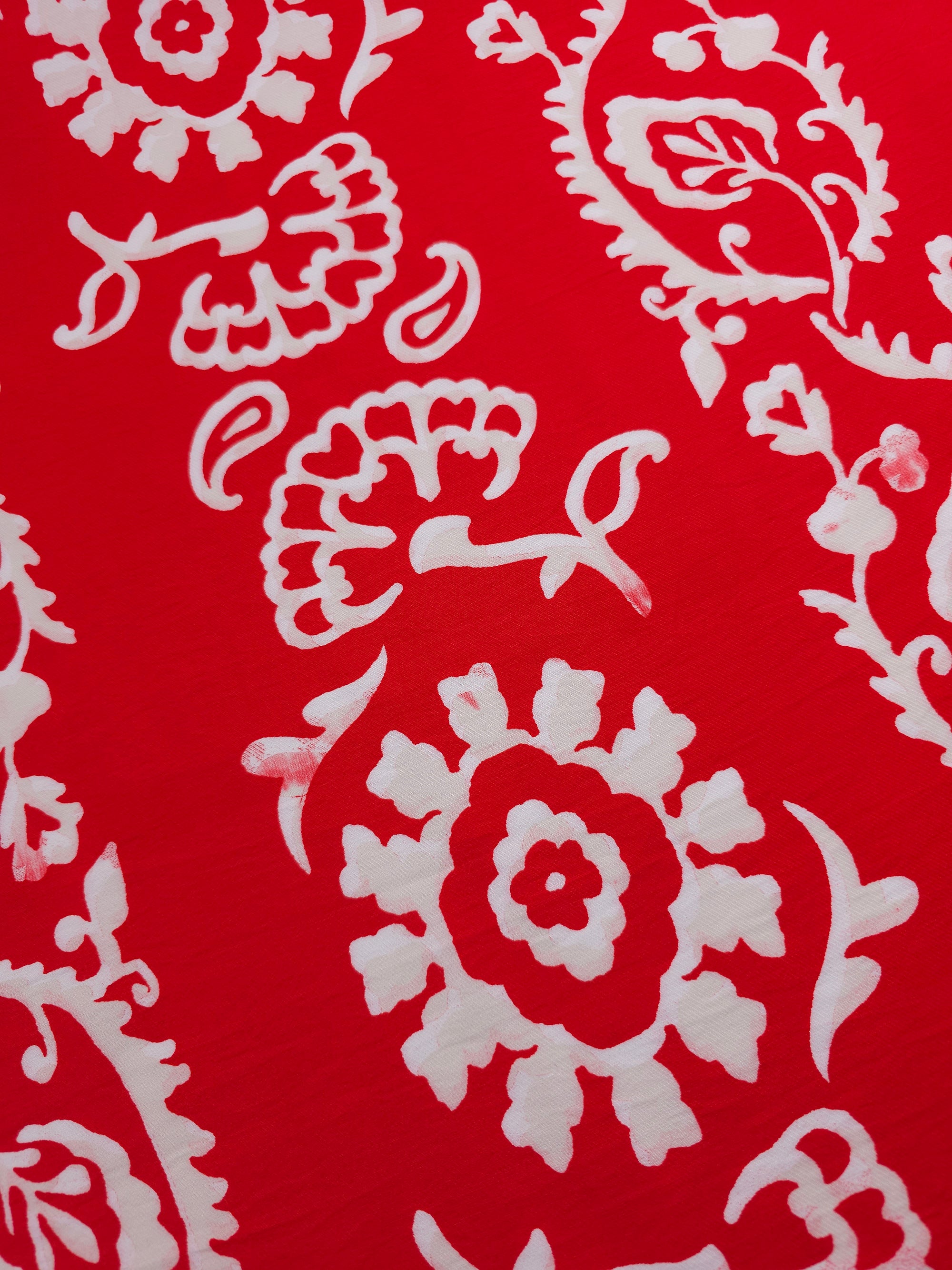 Red/White Damask Stripe Viscose Modal *DEFECT*