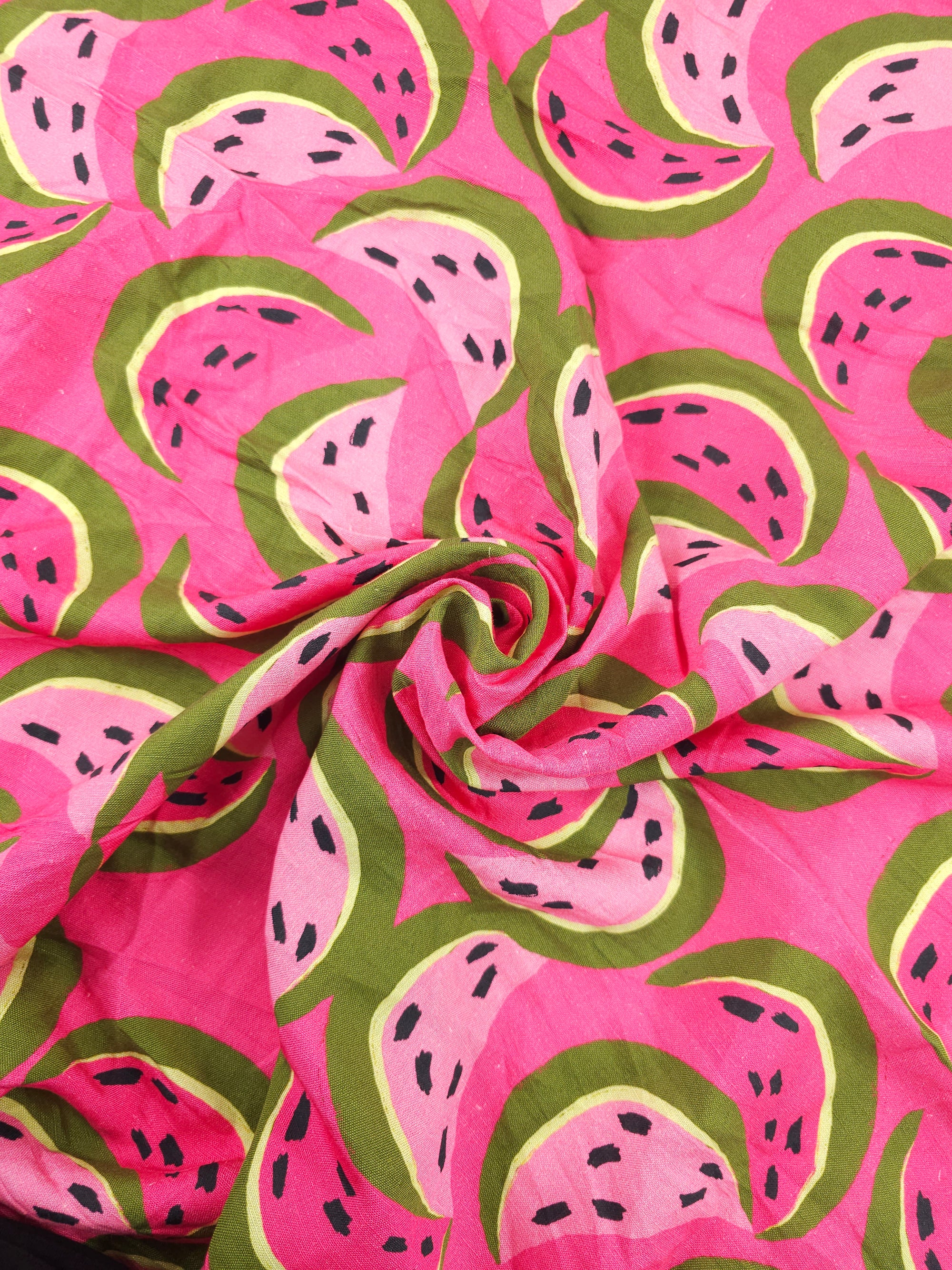 Pink Watermelon Viscose Linen