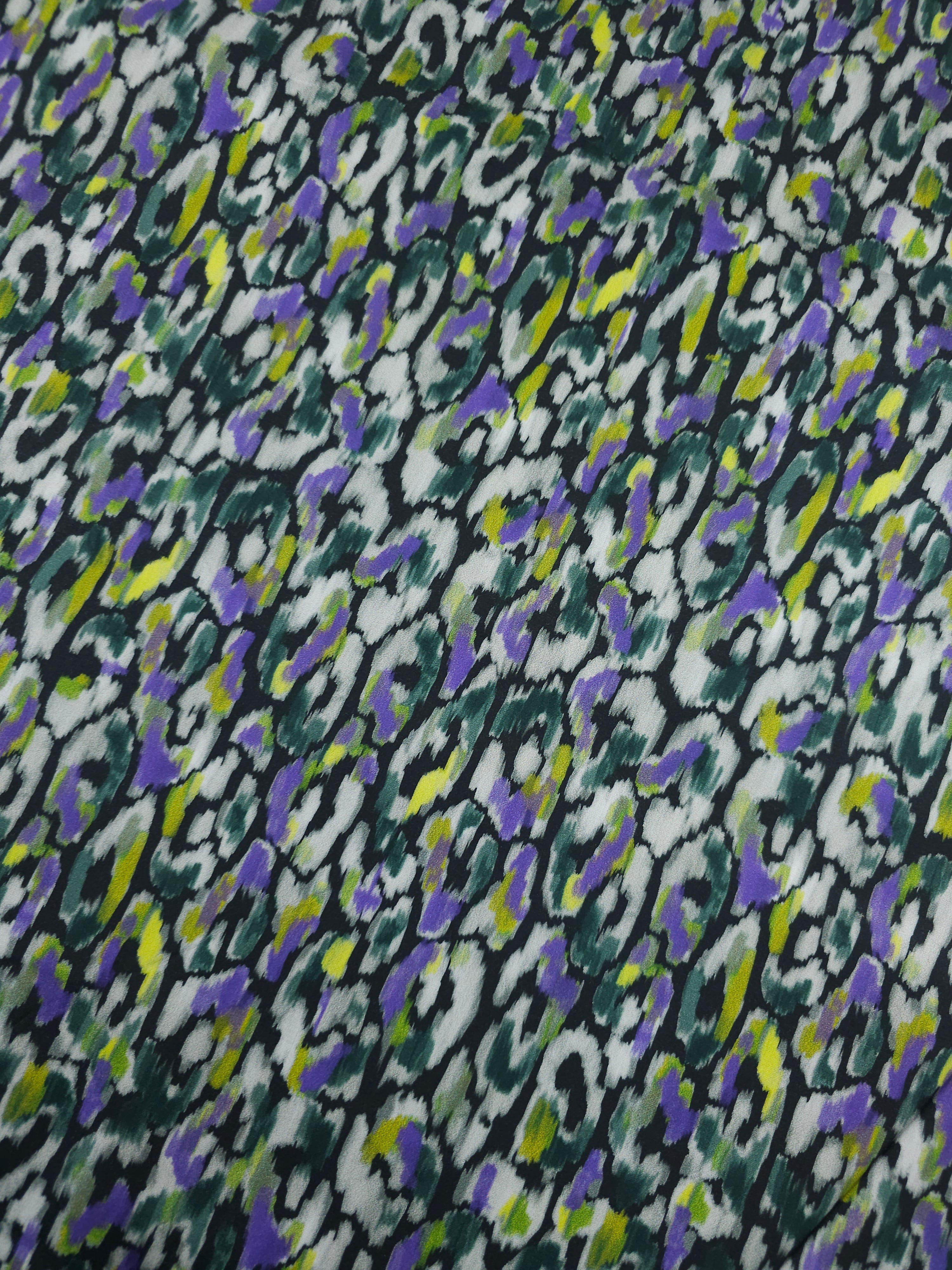 Purple/Green Abstract Buzz Cotton Sateen 57"