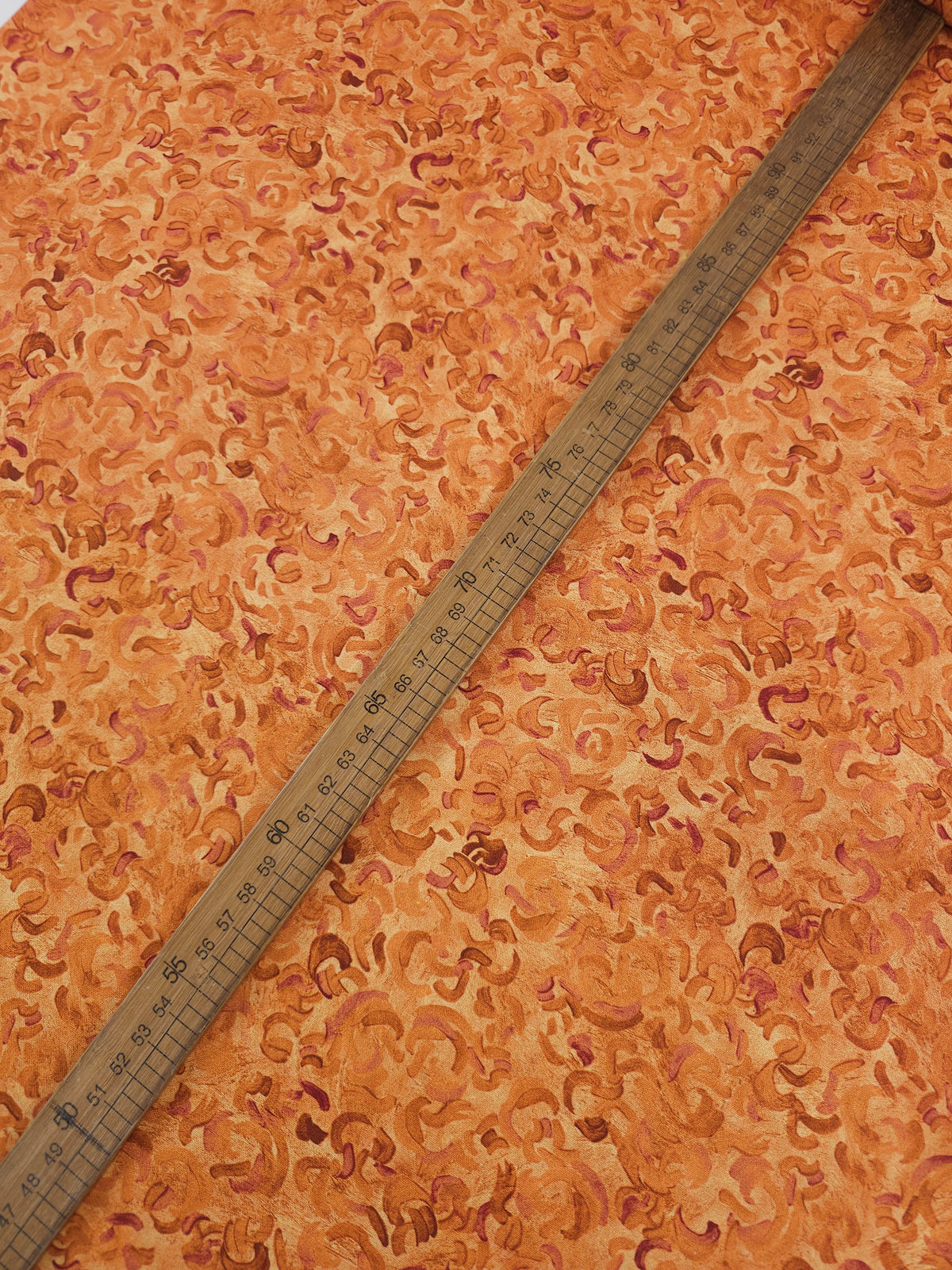 Rusty Orange Van Gogh Vortex 100% Cotton - Robert Kaufman