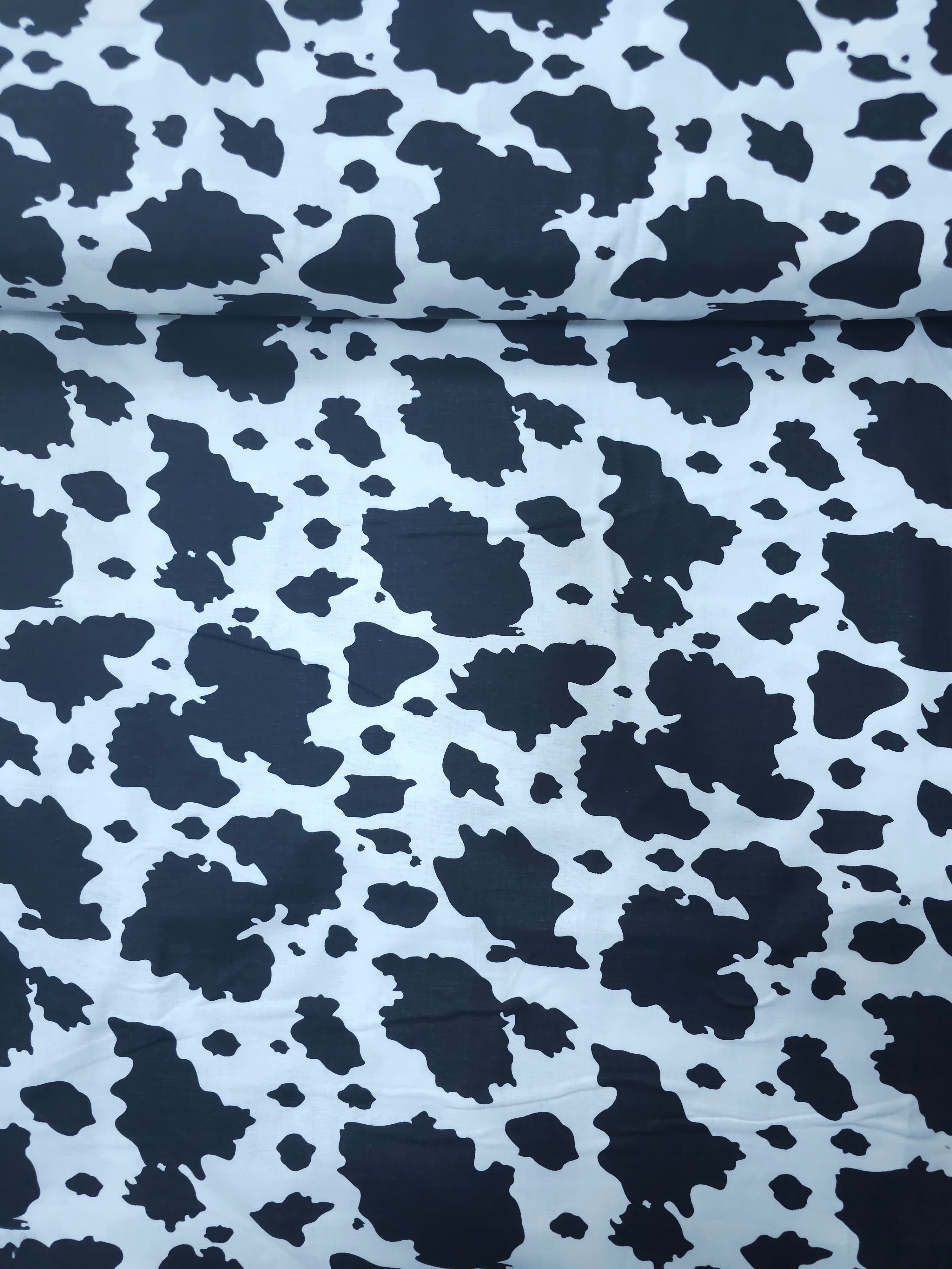 Black/White Cow Print 100% Cotton