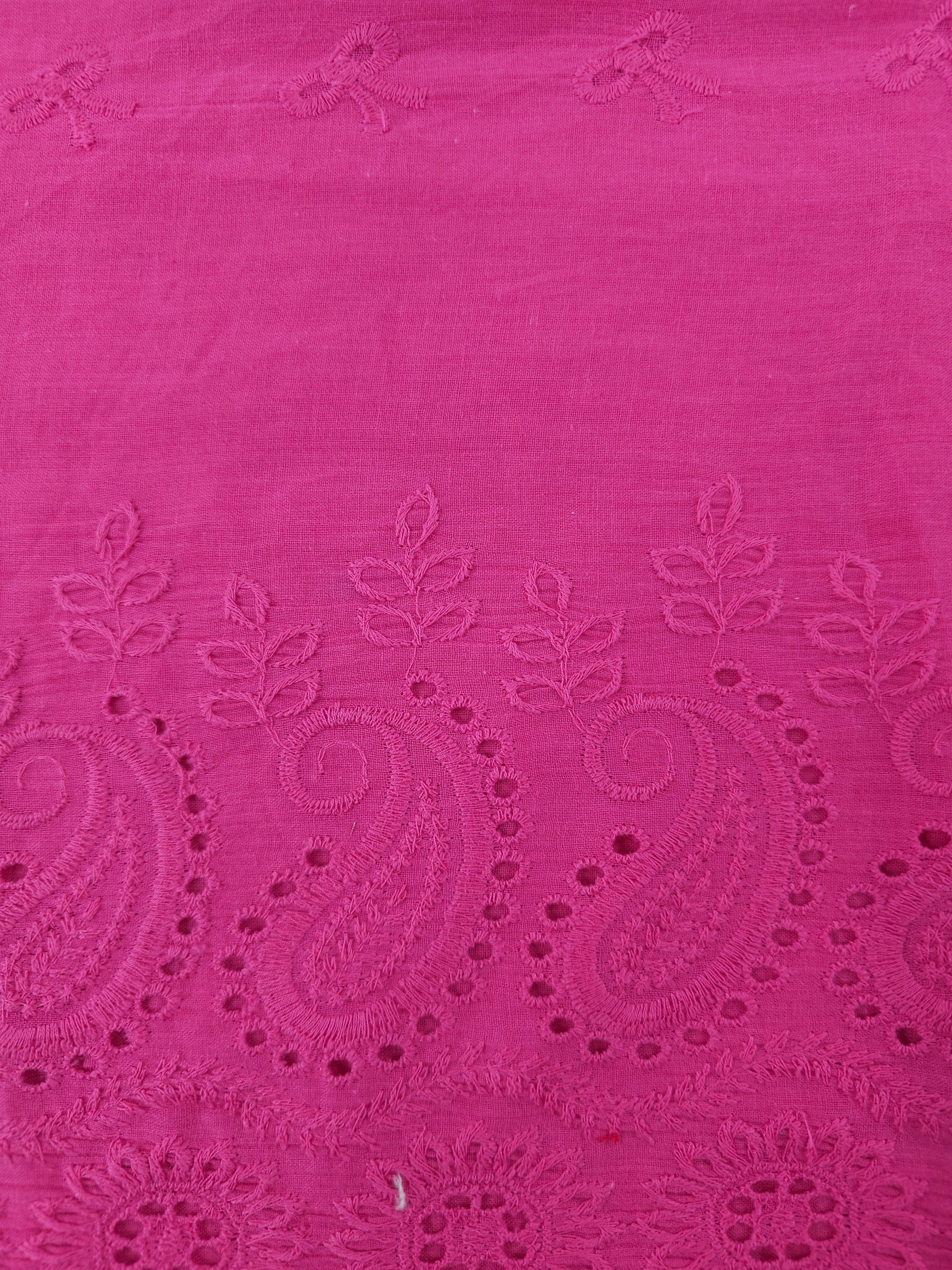Hot pink Broderie anglaise- 1m piece