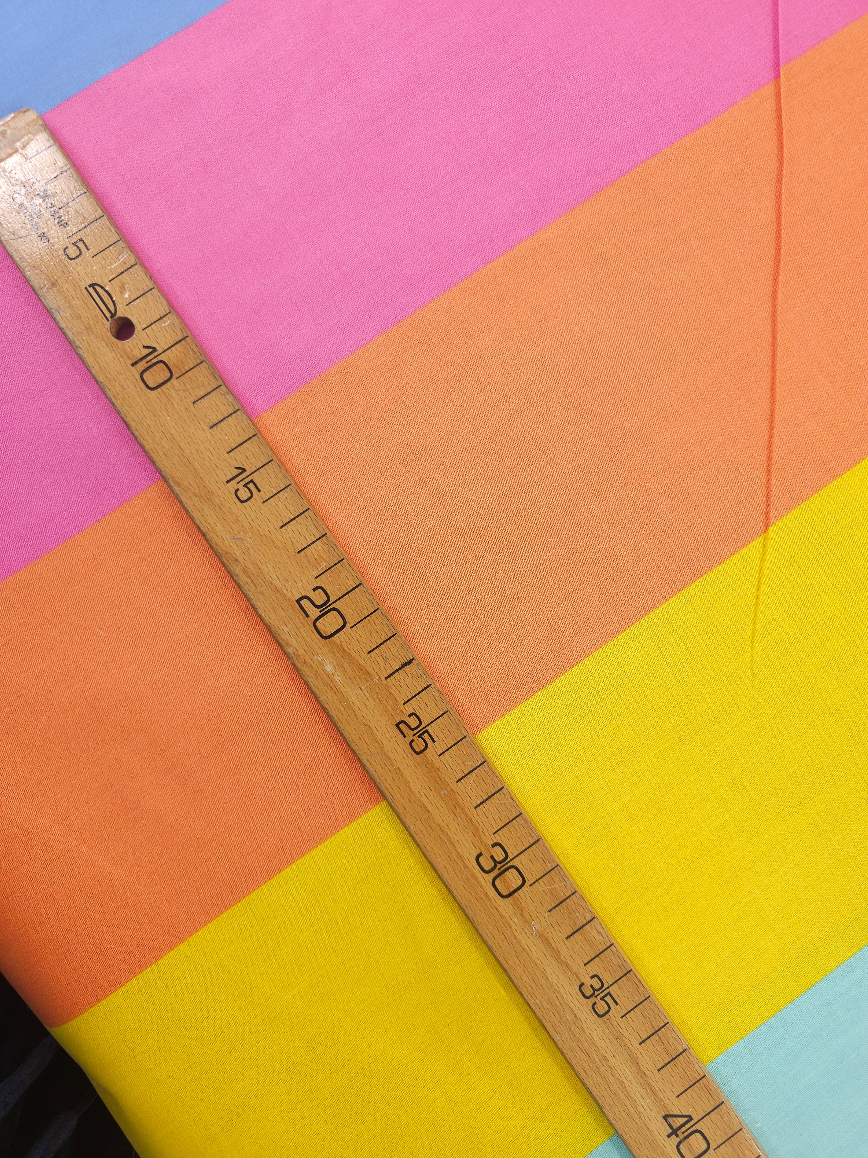 Rainbow Block Stripe 100% Cotton 90”  *EXTRA WIDE*