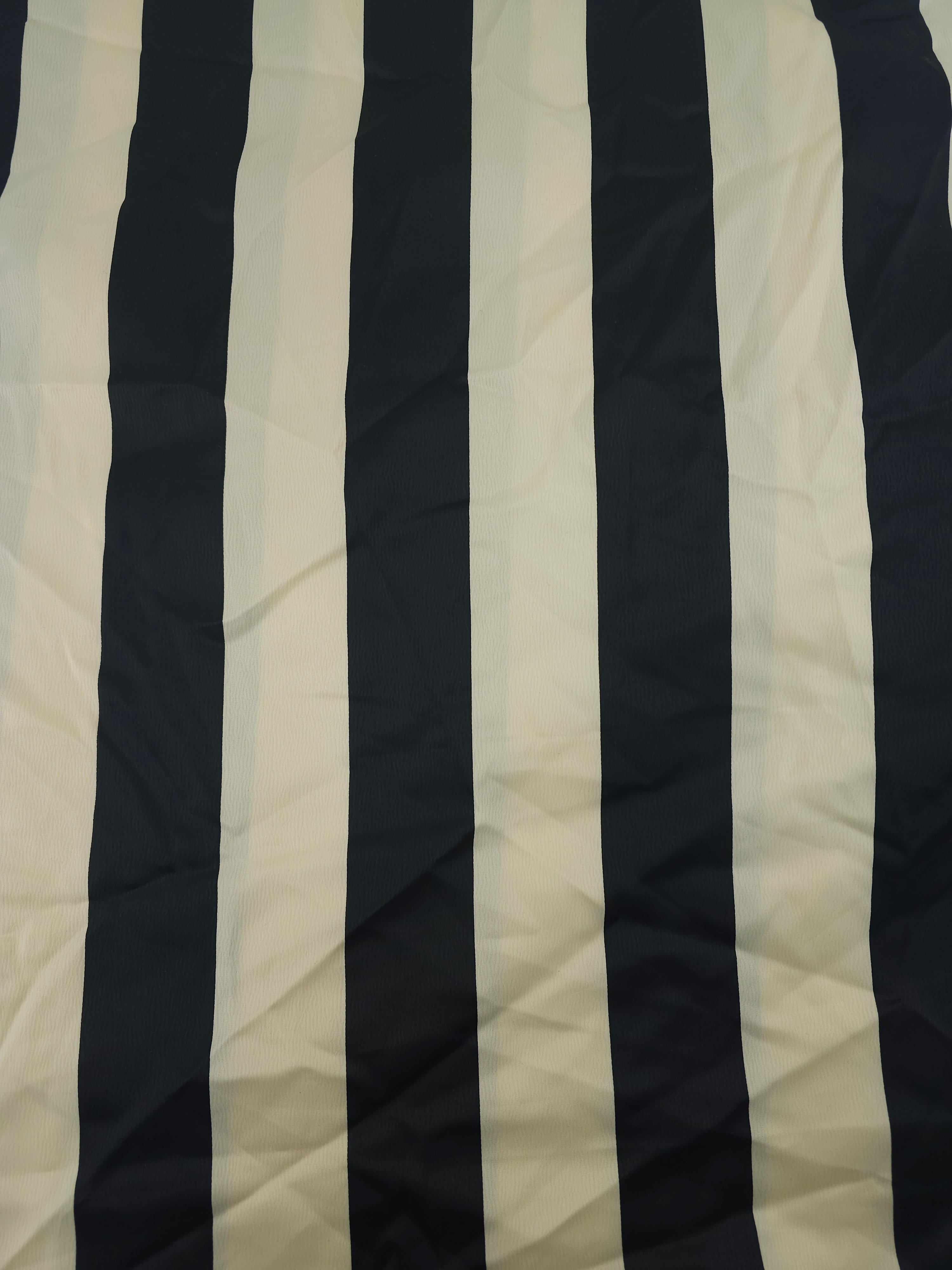 Dark wide stripe Viscose sateen- 3m piece