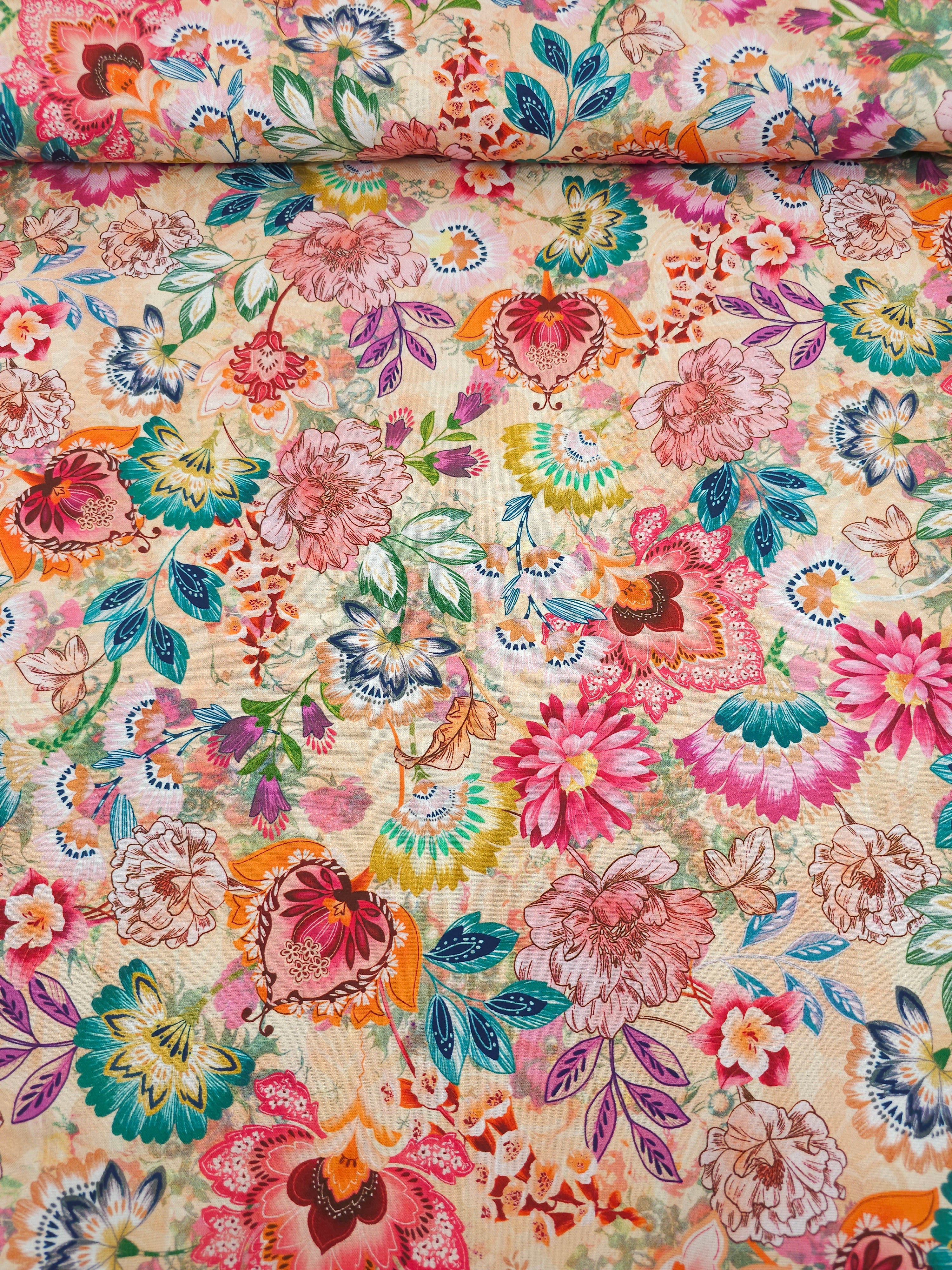 Baroque Bloom 100% Cotton 106" - Robert Kaufman *EXTRA WIDE*