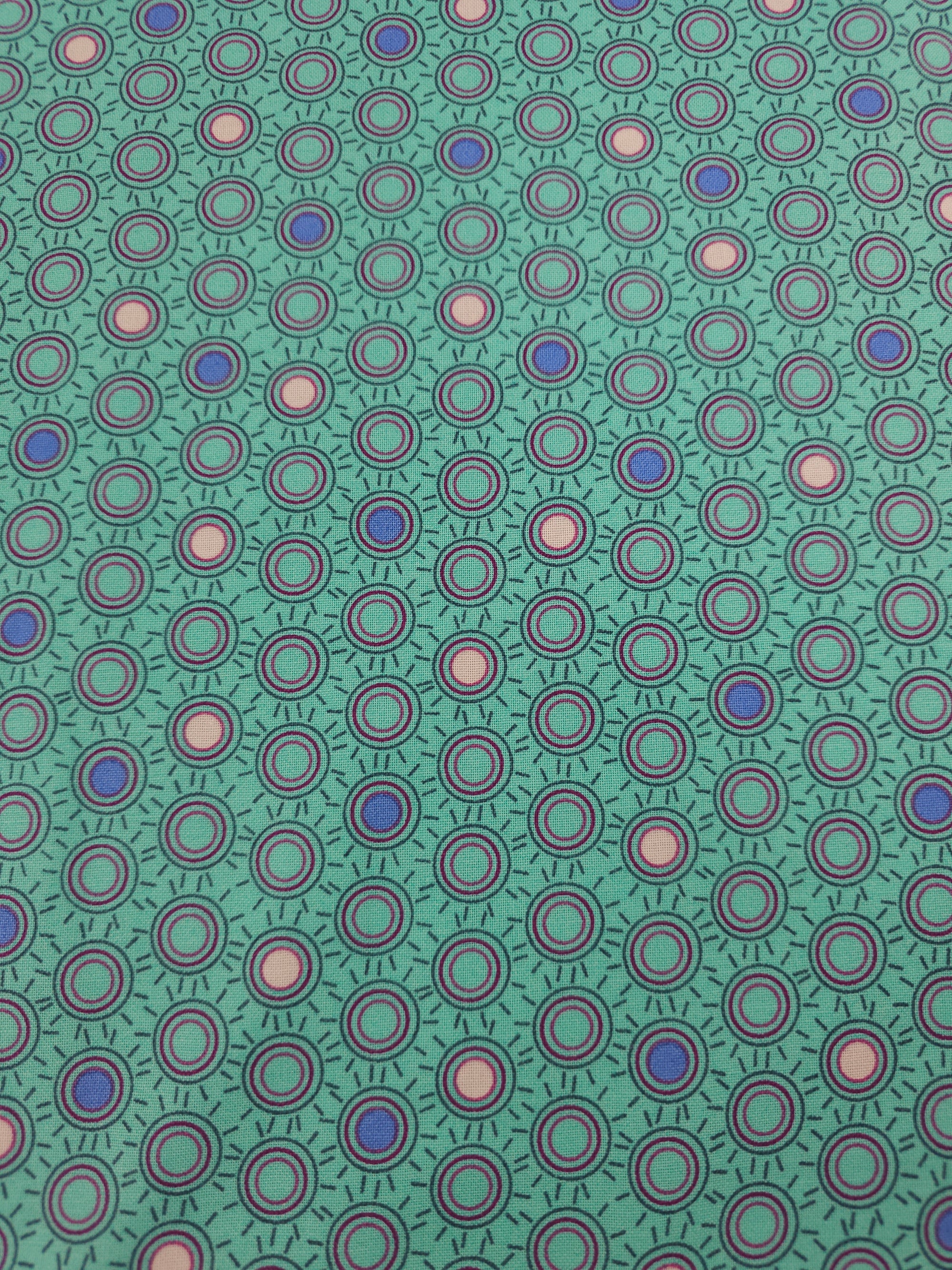 Cyan Abstract Boho Circle 100% Cotton