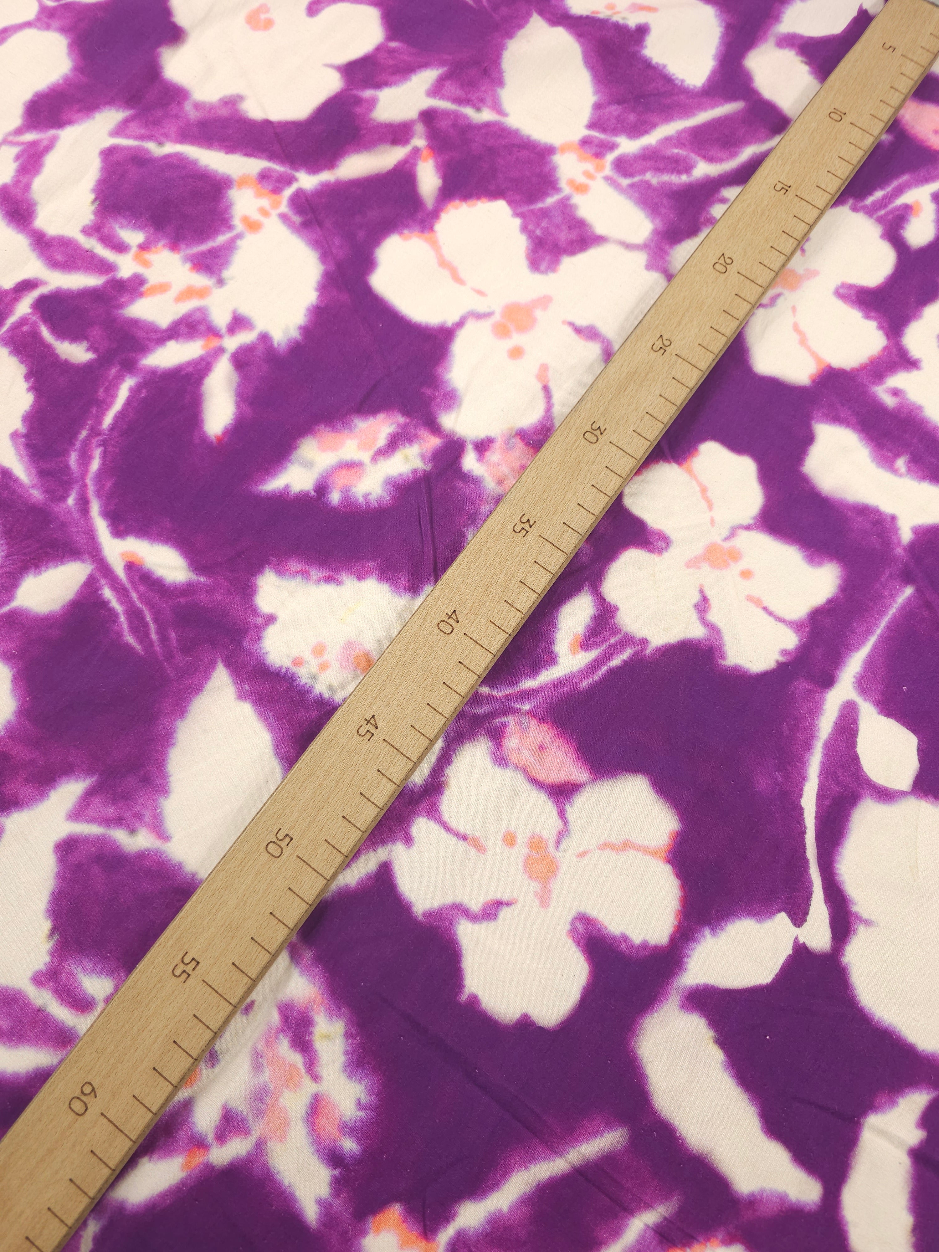 Purple/Cream Blur Flower Cotton