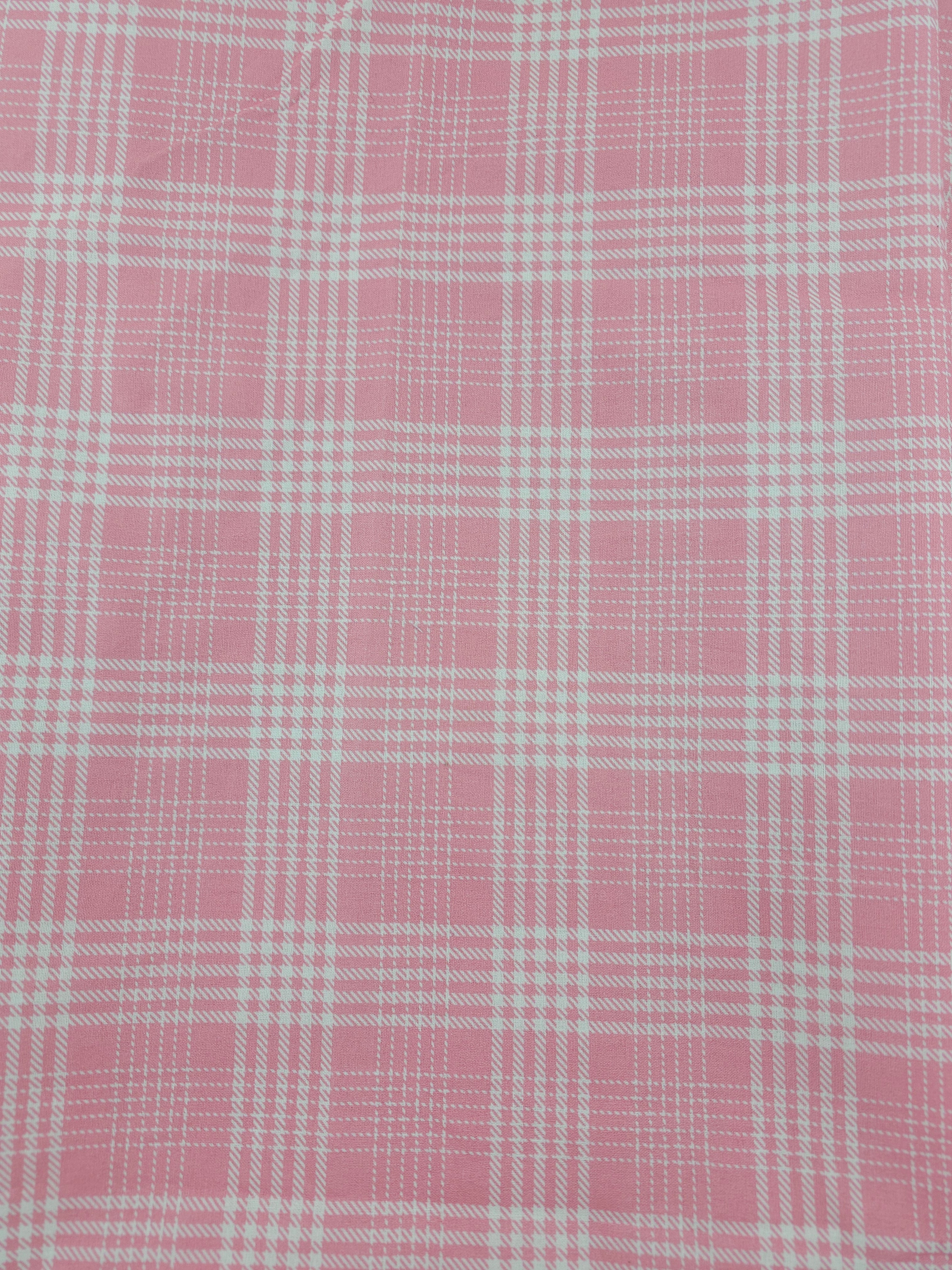 Pink plaid Cotton- 2.3m piece
