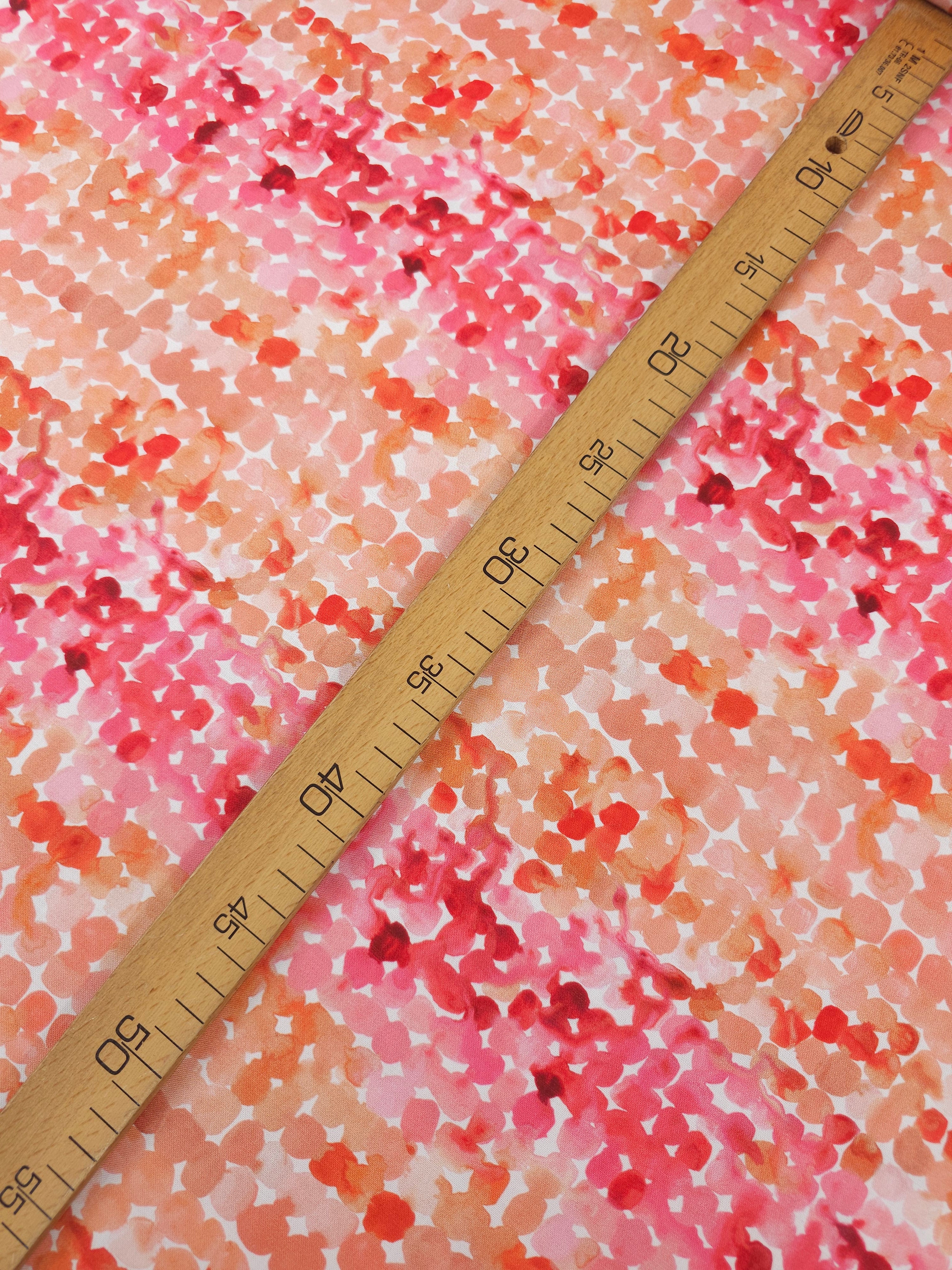 Peachy Orange/Pink Watercolour Spot 100% Cotton - Sara Boccaccini