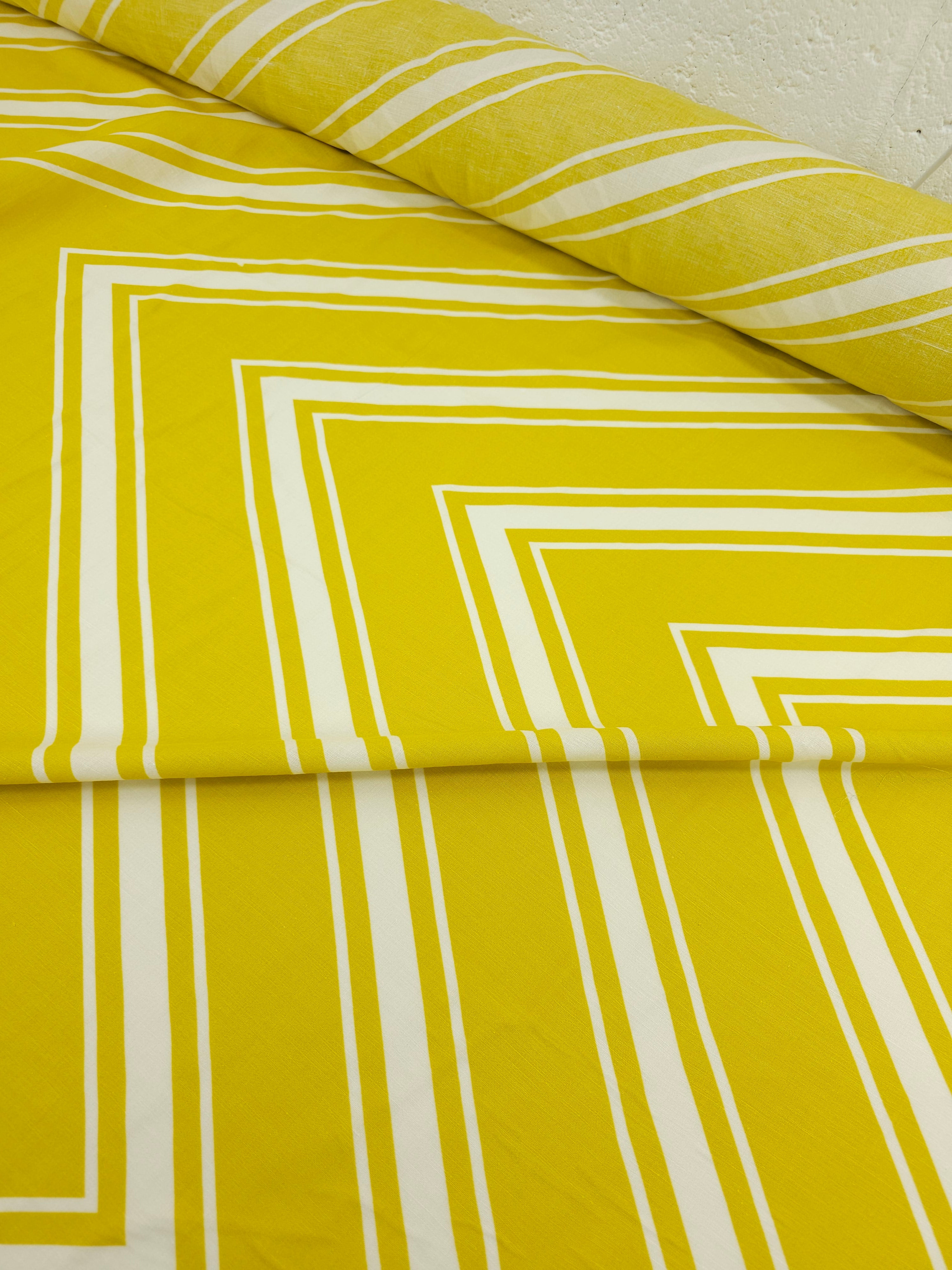 Mustard Yellow ZigZag Viscose Challis *DEFECT*
