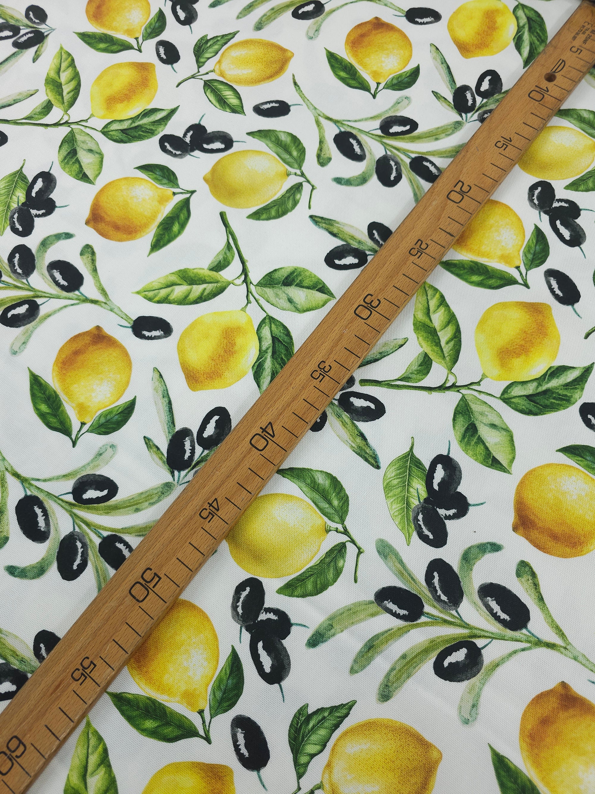 Lemon Olive Branch Canvas Cotton