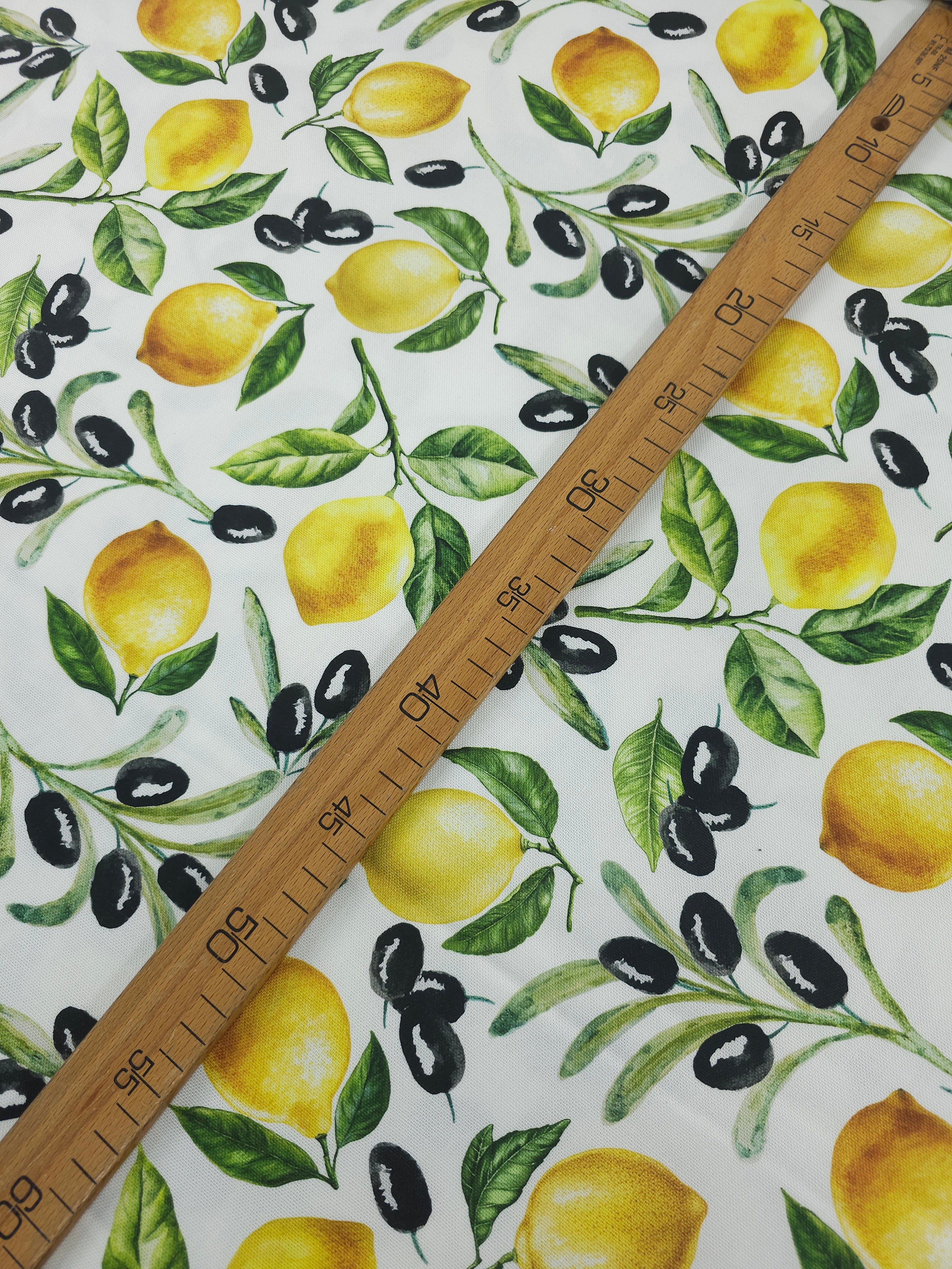 Lemon Olive Branch Canvas Cotton