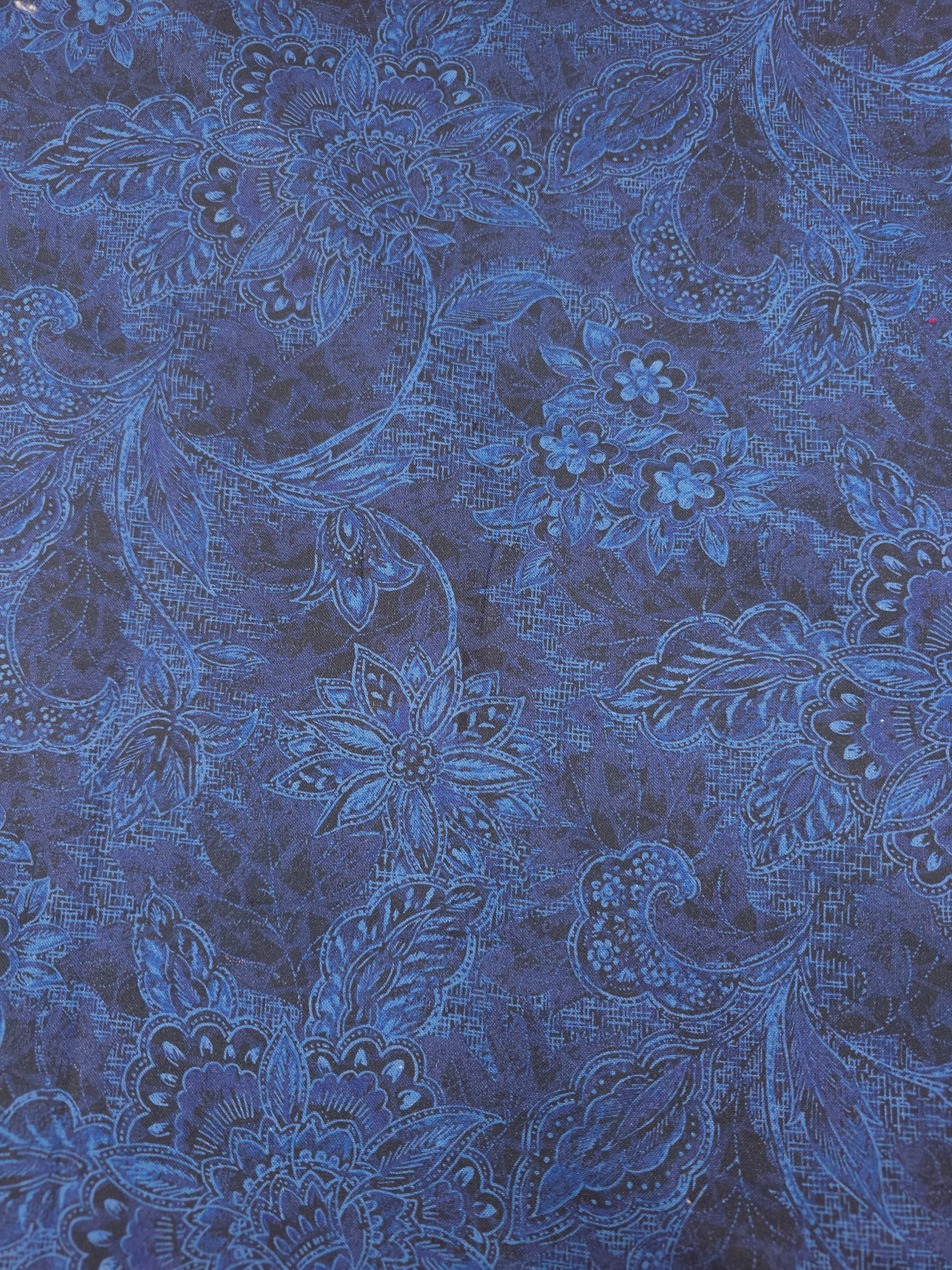 Indigo Navy Majestic Paisley 100% Cotton 118” *EXTRA WIDE*