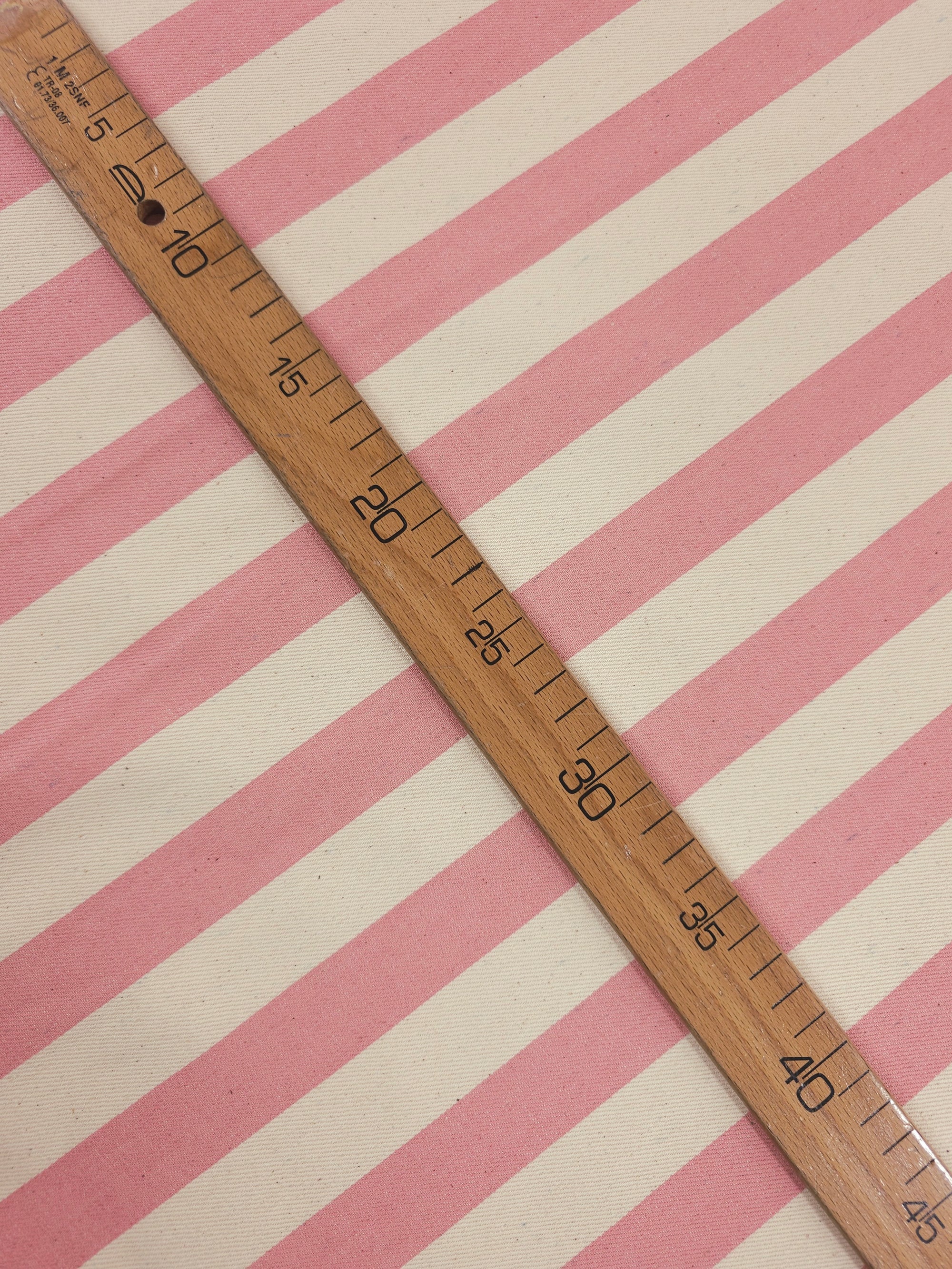 Candy Pink/Cream Stripe Denim