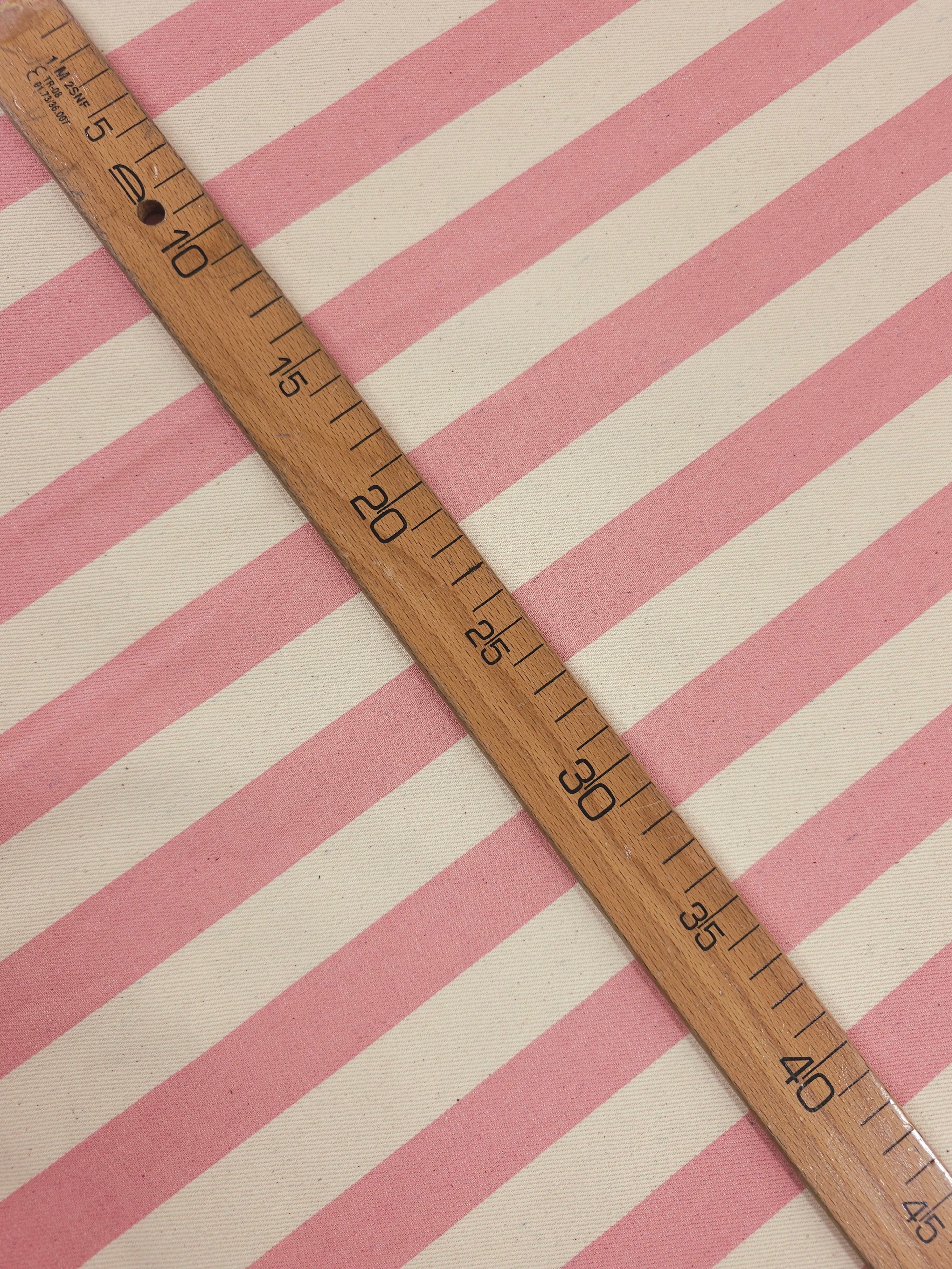 Candy Pink/Cream Stripe Denim