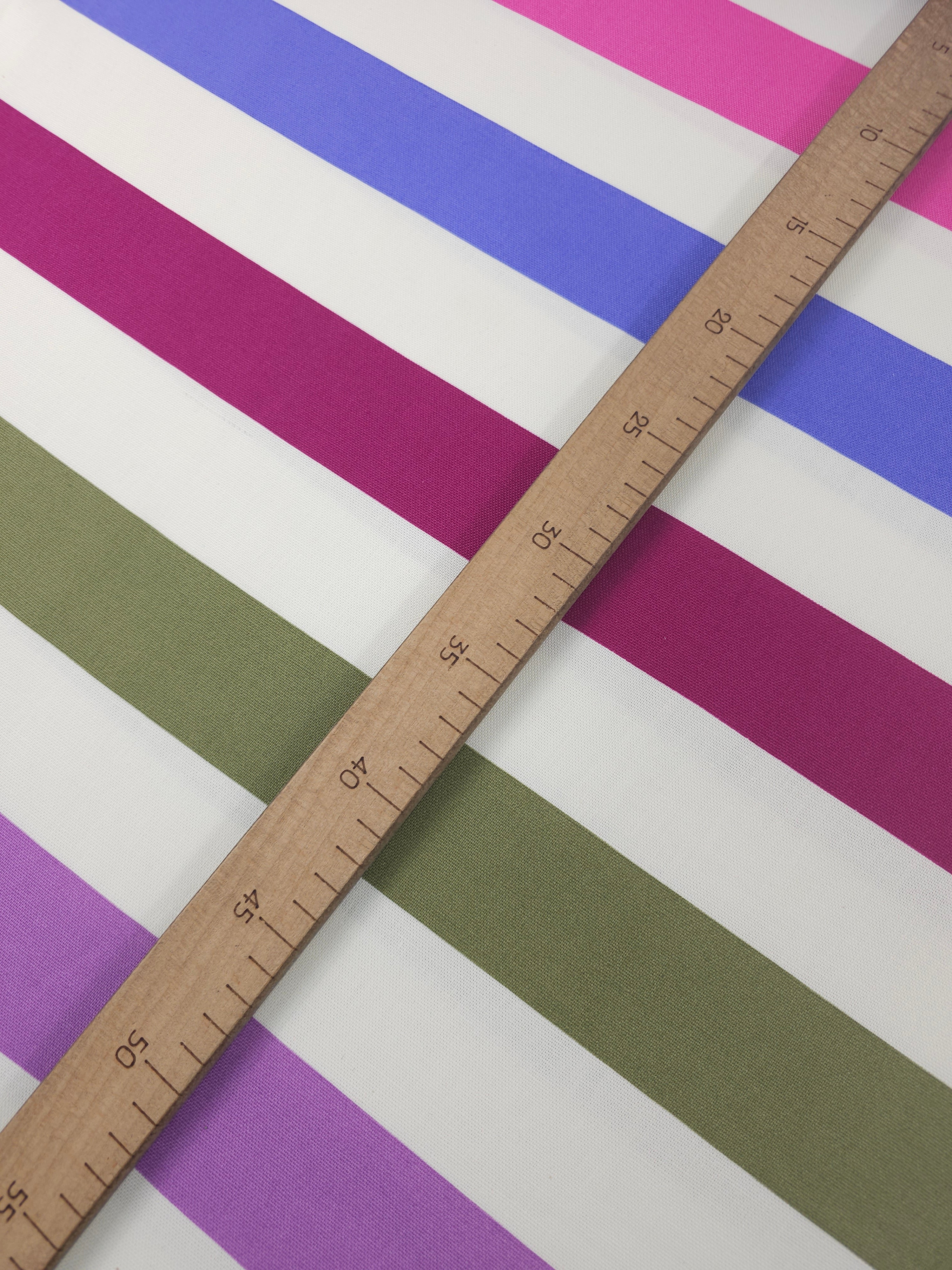 Berry Fusion Block Stripe Lightweight Canvas Cotton