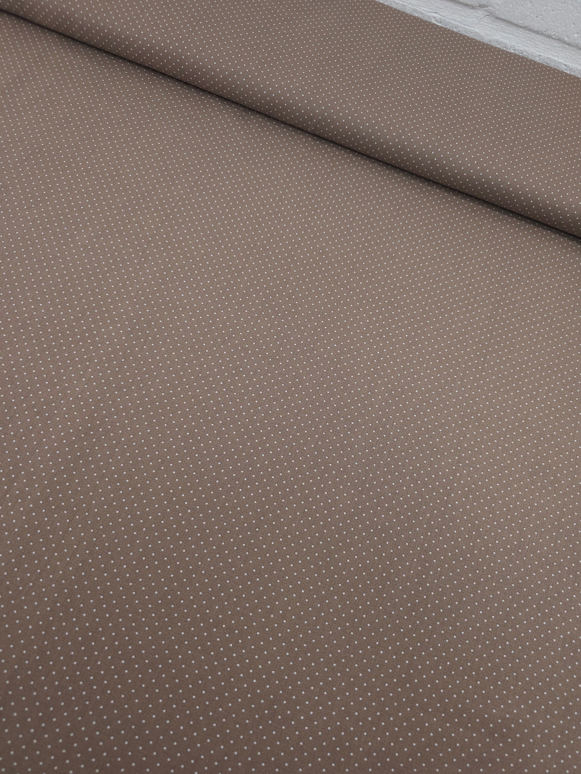 Mocha Micro Polka 100% Cotton 60"