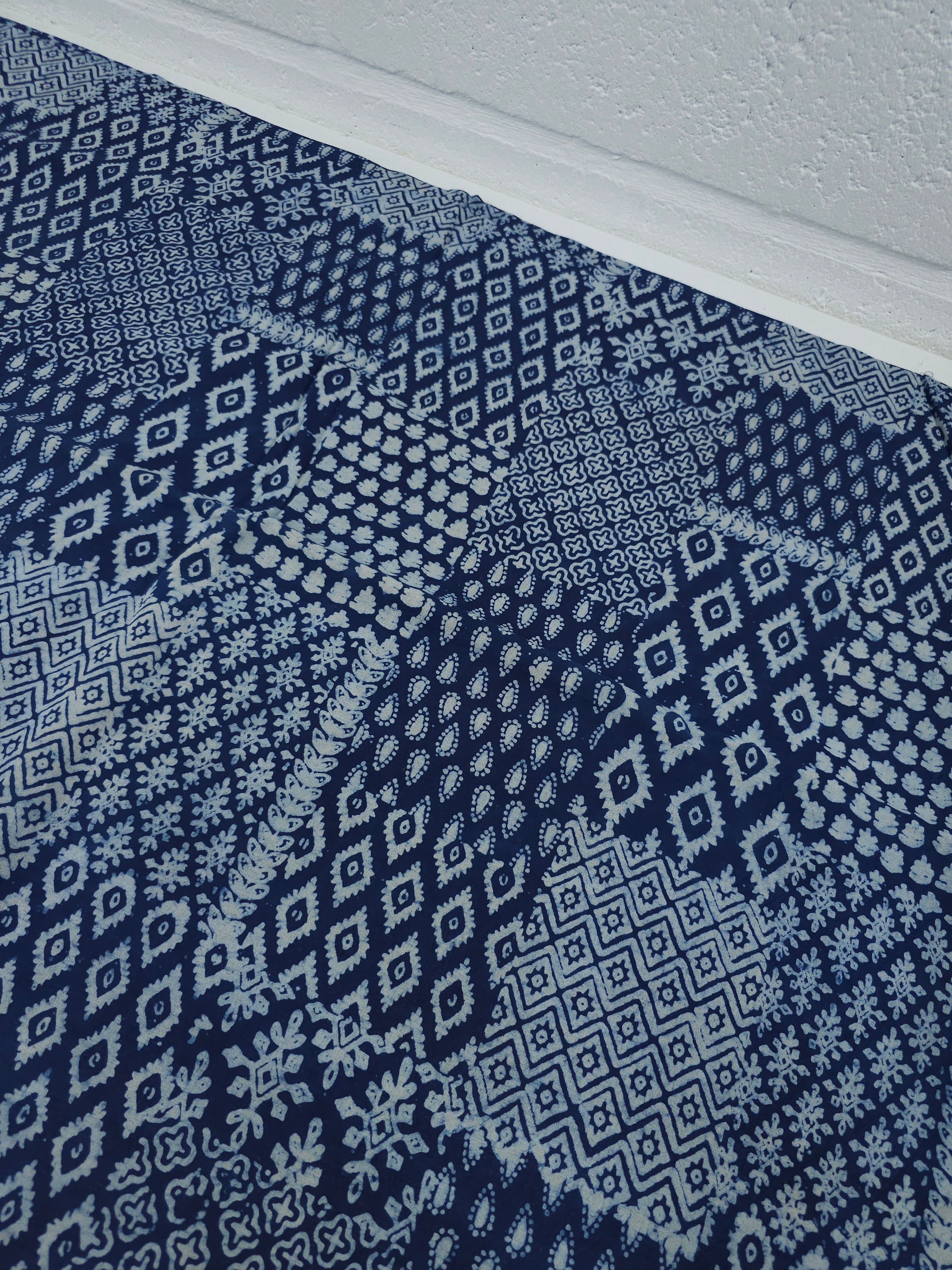 Indigo Boho Patchwork Block Print Cotton