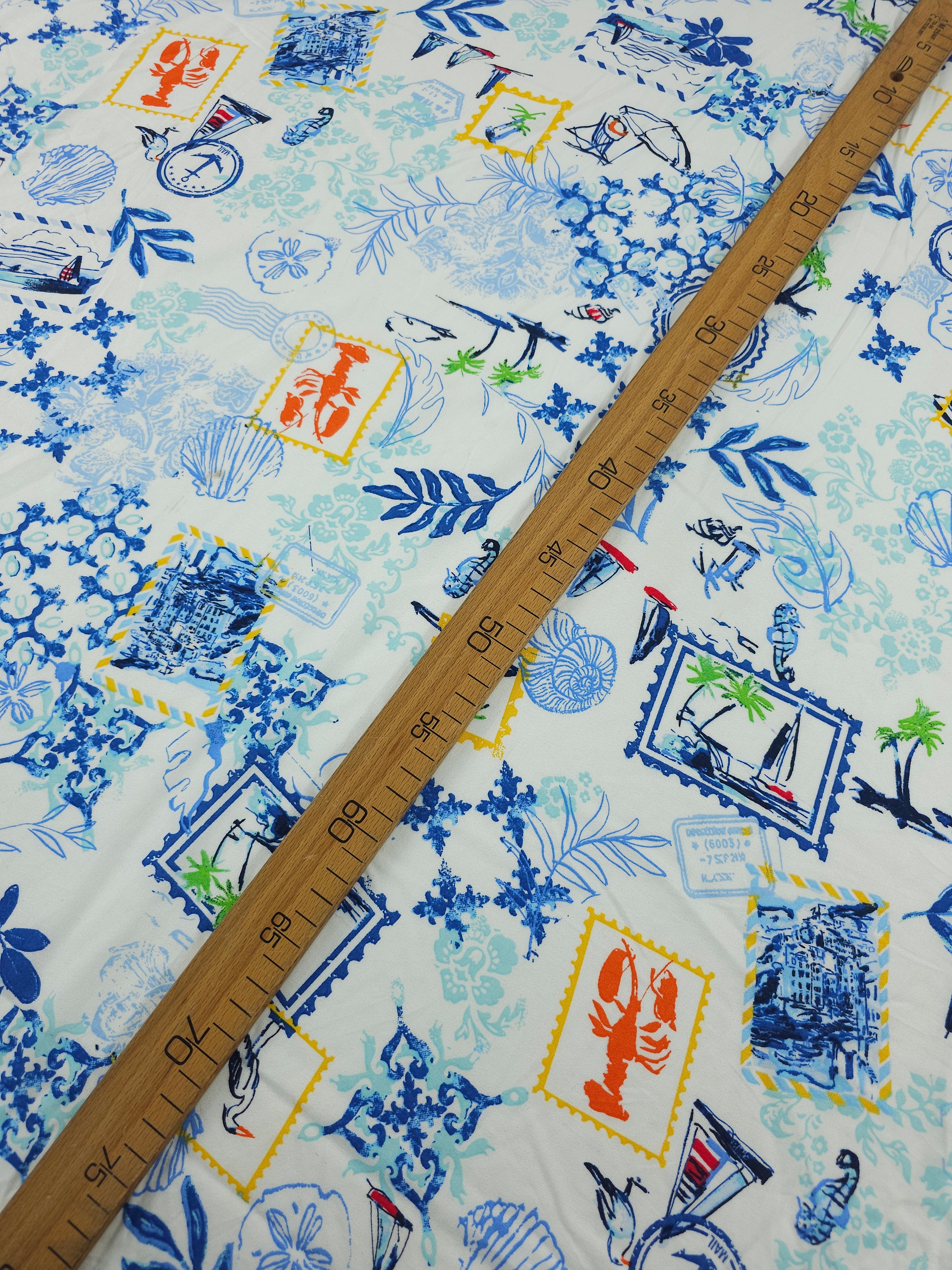 Blue Mediterranean Sail Viscose
