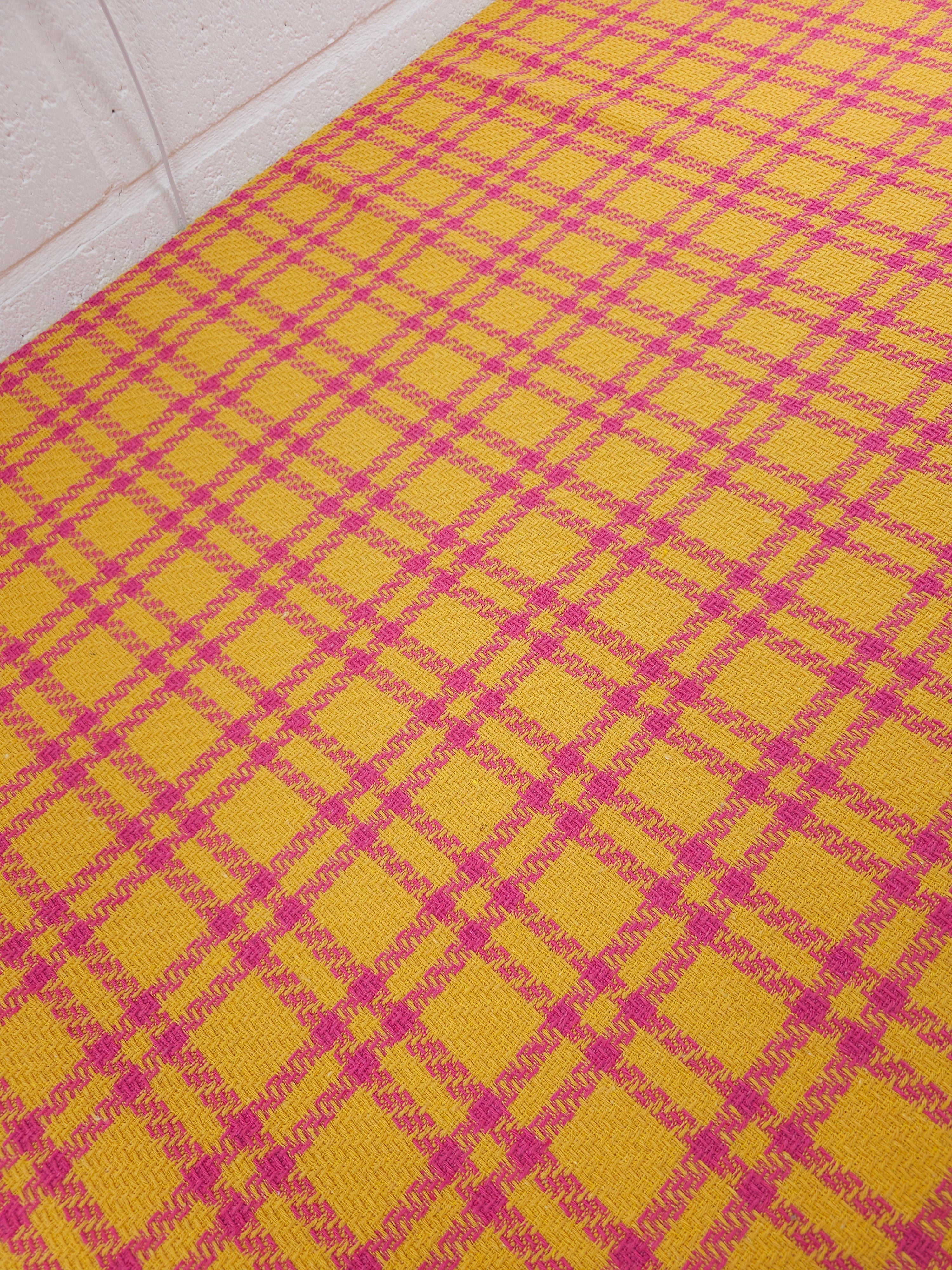 Yellow/Pink Tartan Boucle