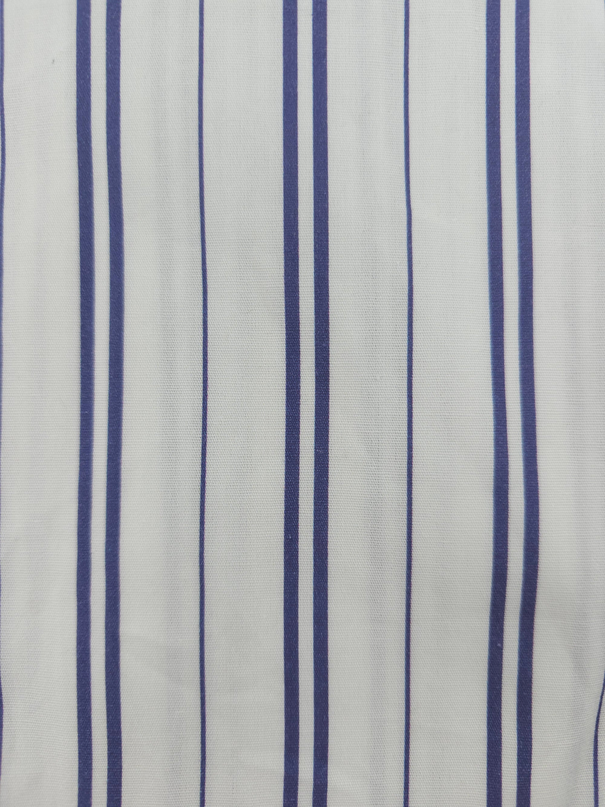 Varied navy white stripe Viscose- 2.8m piece