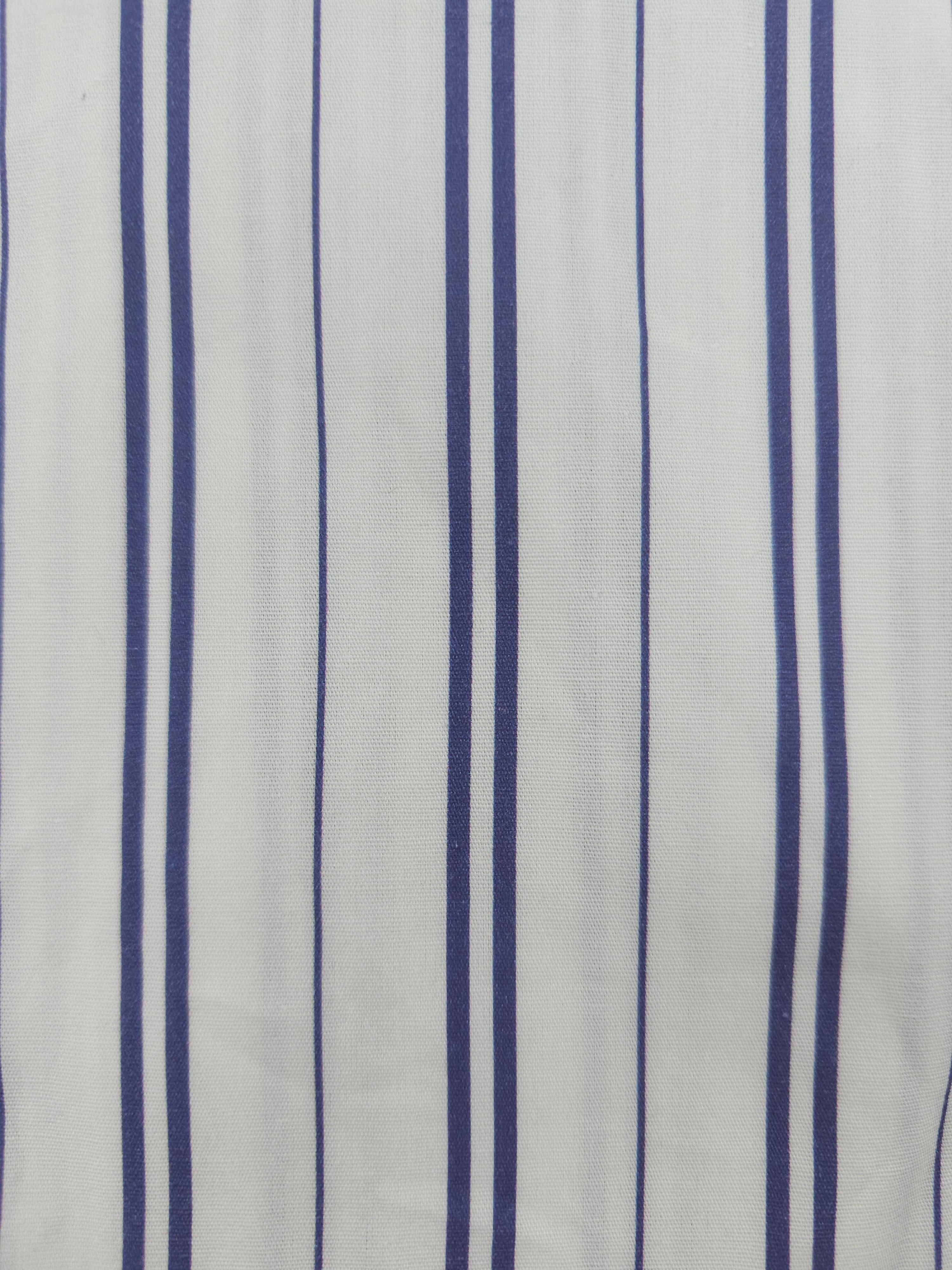 Varied navy white stripe Viscose- 2.8m piece