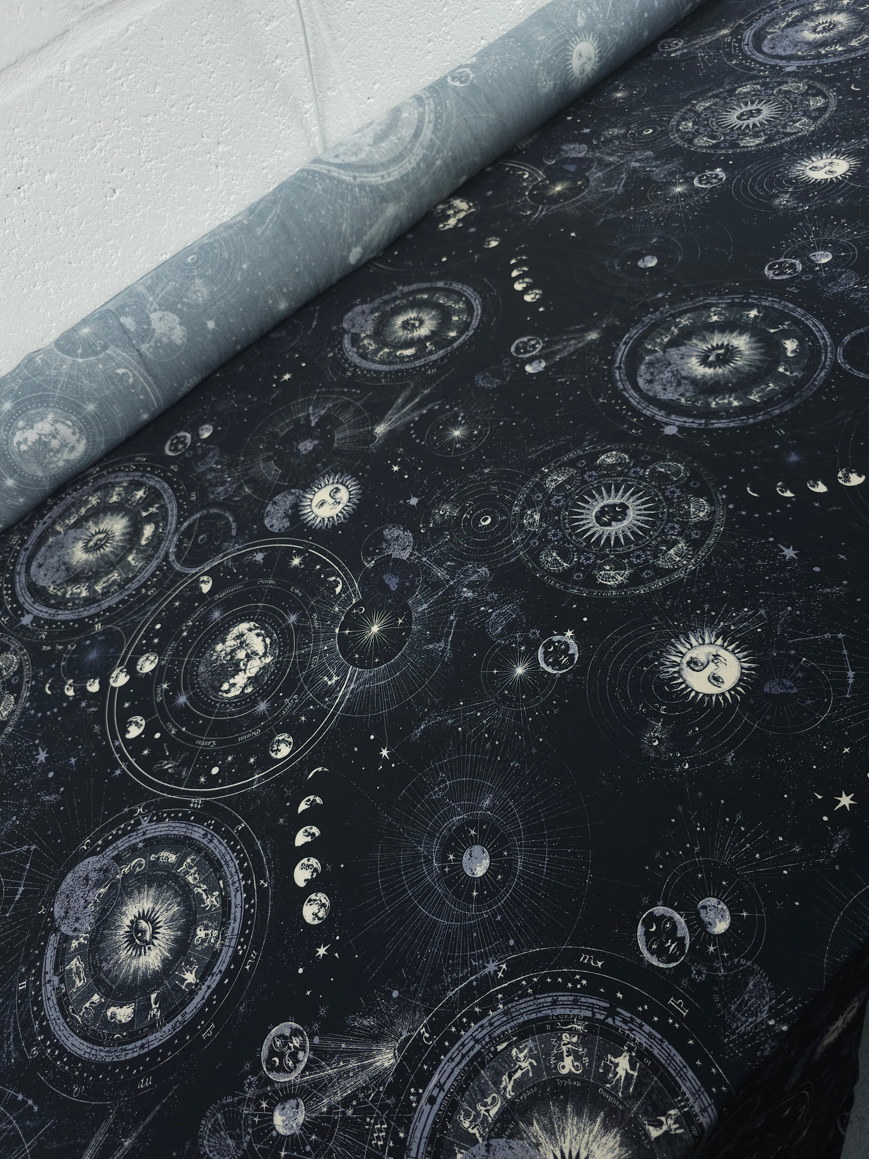 Celestial Moon Phase Horoscope Viscose Challis *Disturbia*