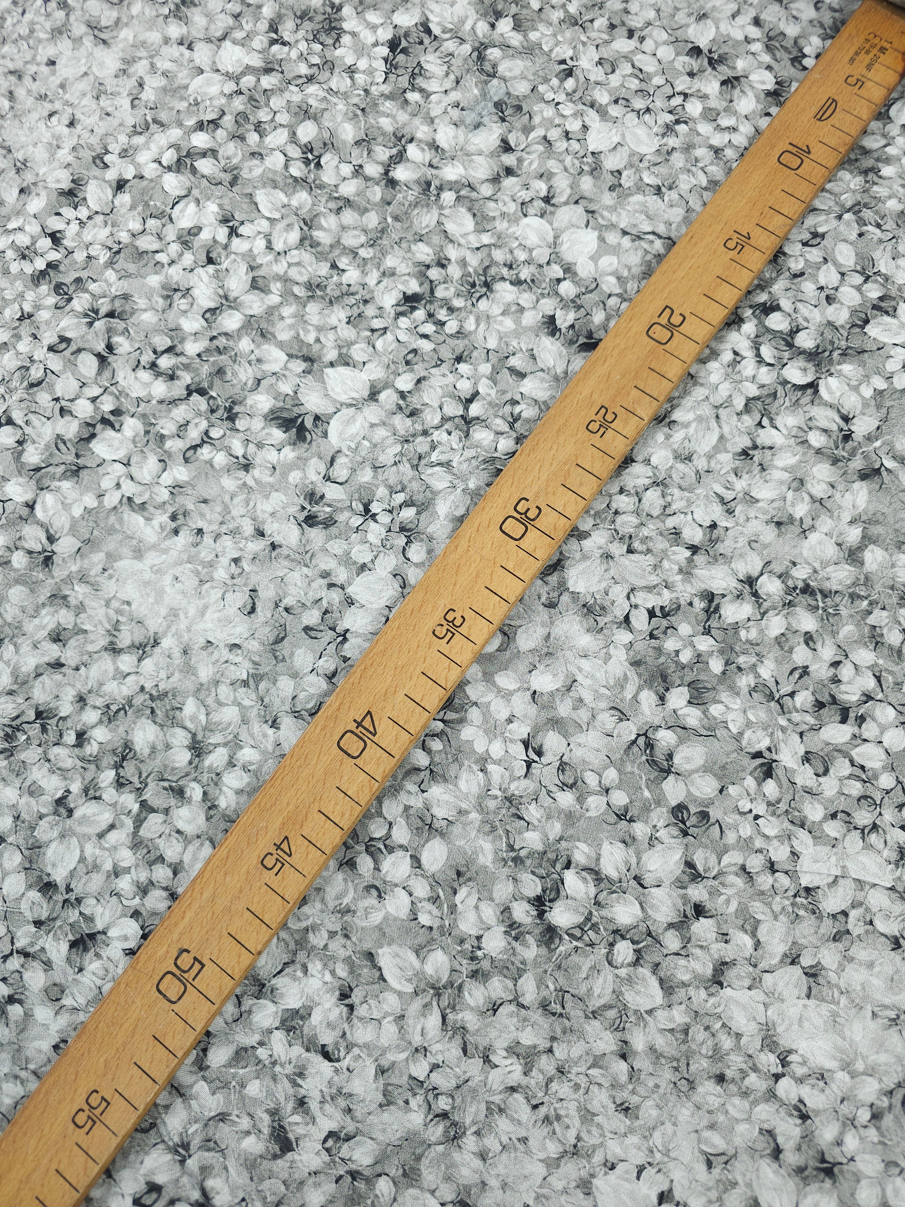 Grey Foilage Petal 100% Cotton 104" *EXTRA WIDE*