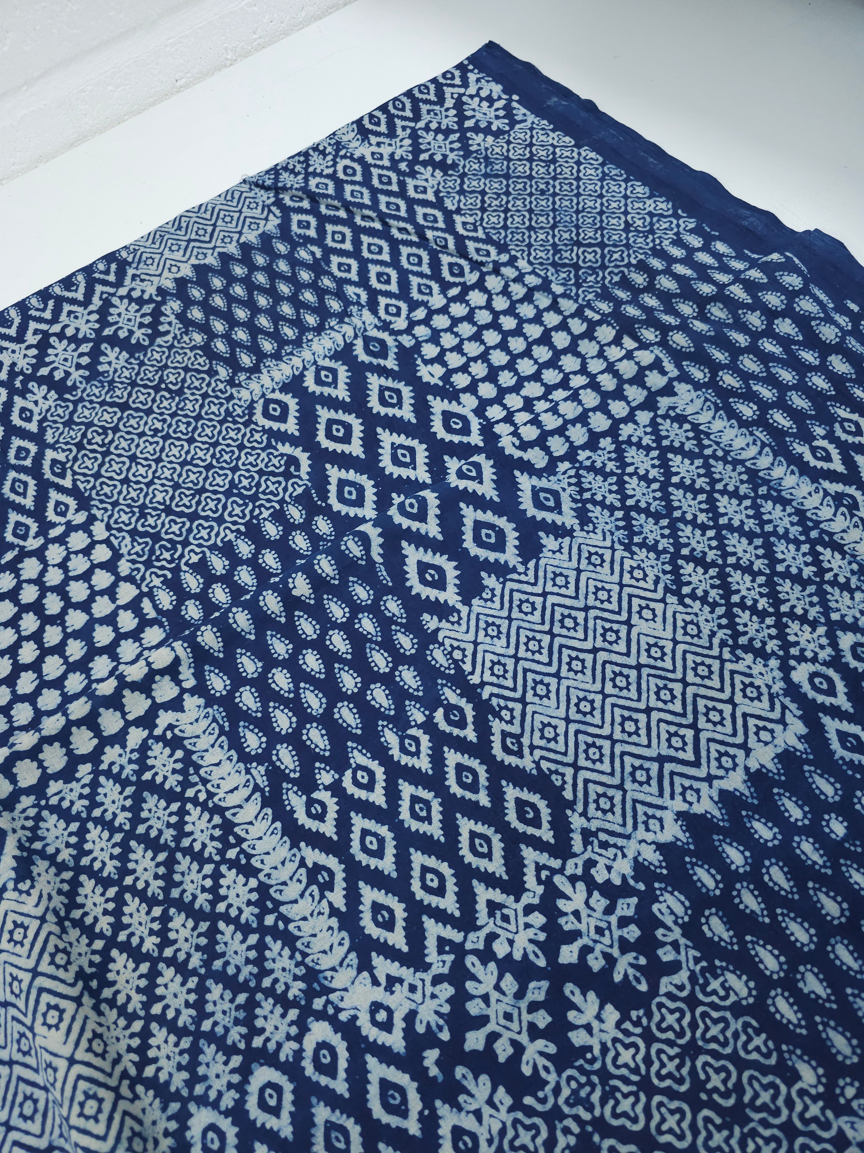 Indigo Boho Patchwork Block Print Cotton