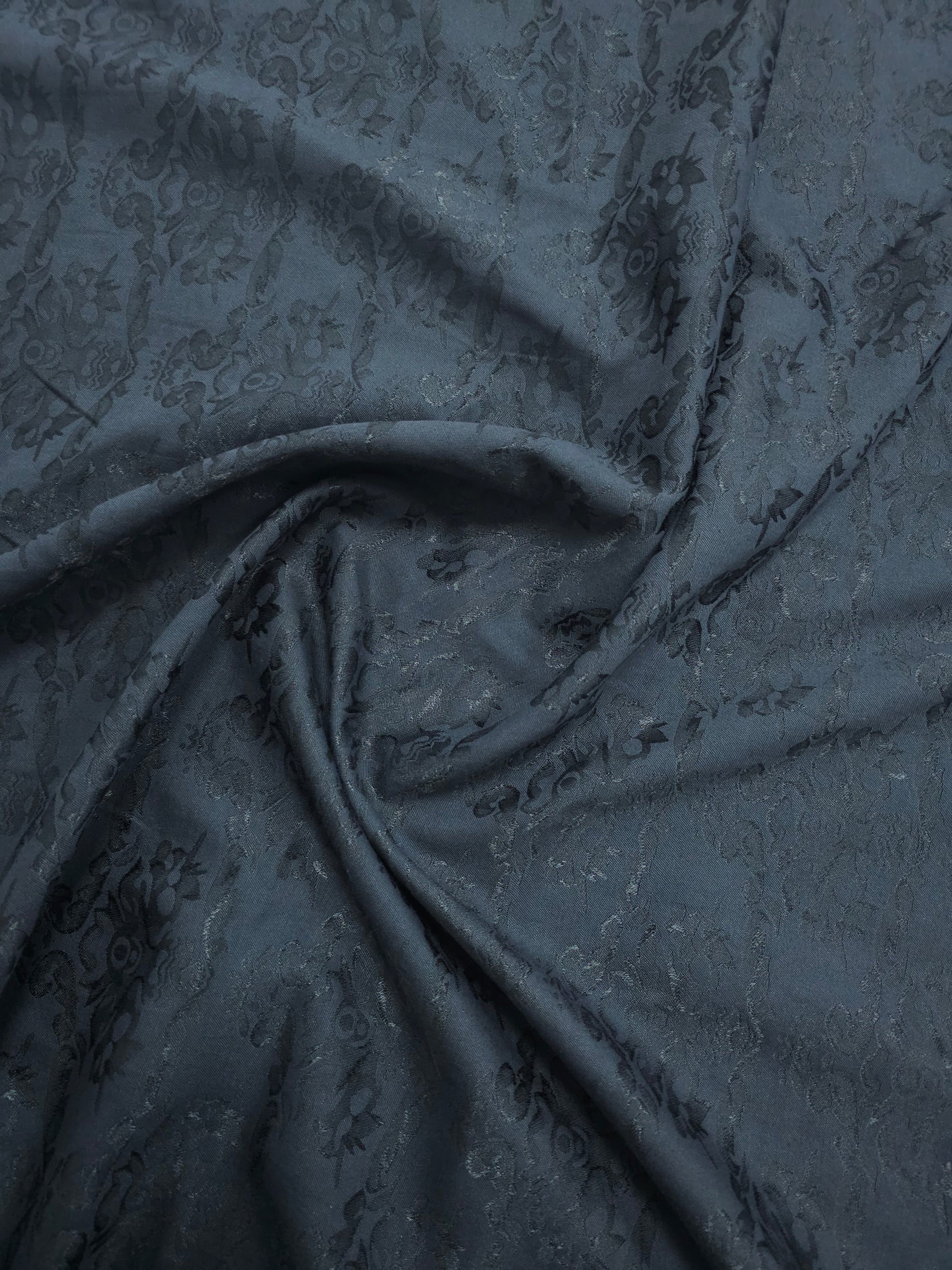 Black Damask Viscose Jacquard
