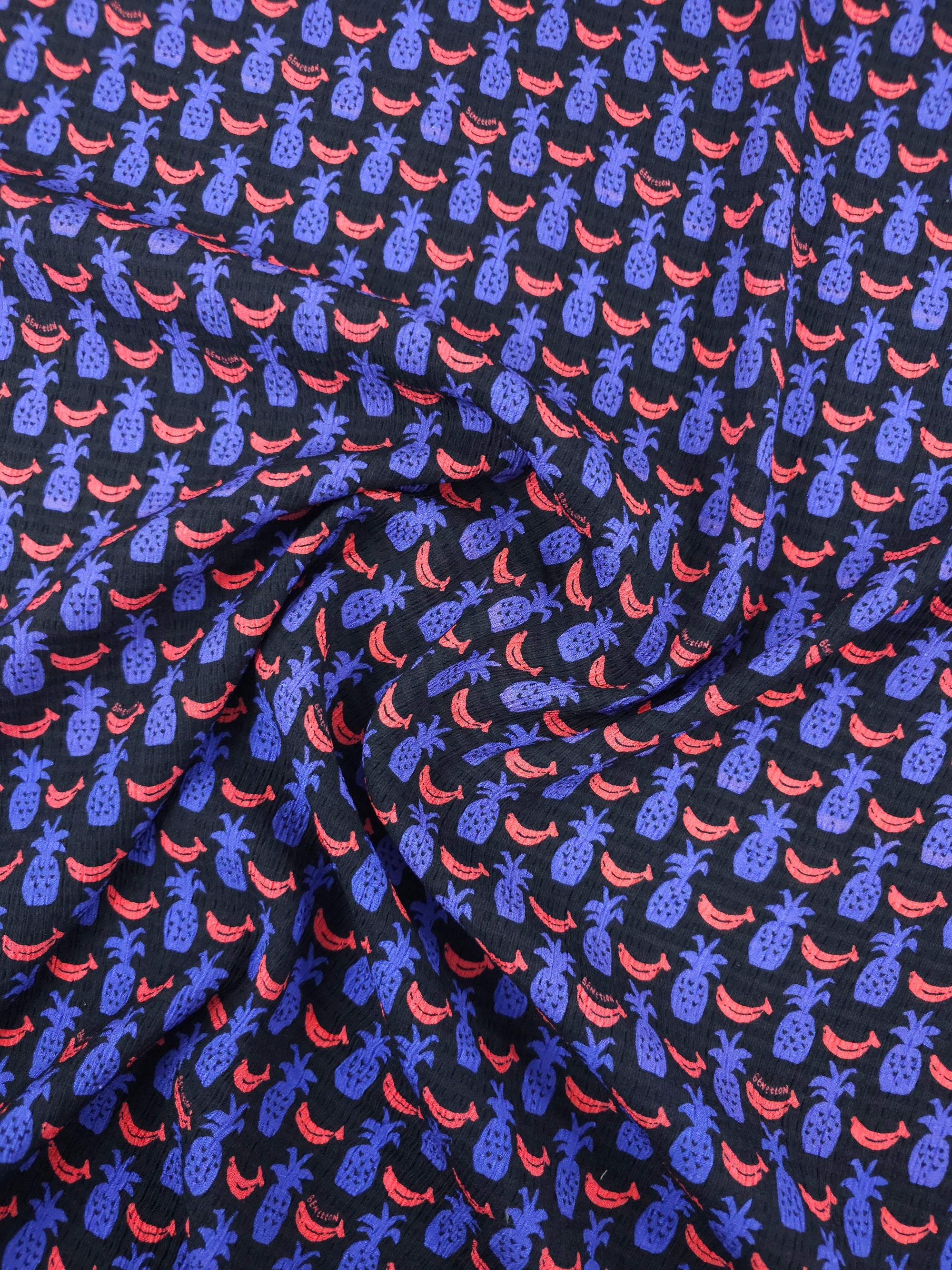 Coral/Violet Banana Pineapple Viscose Gauze