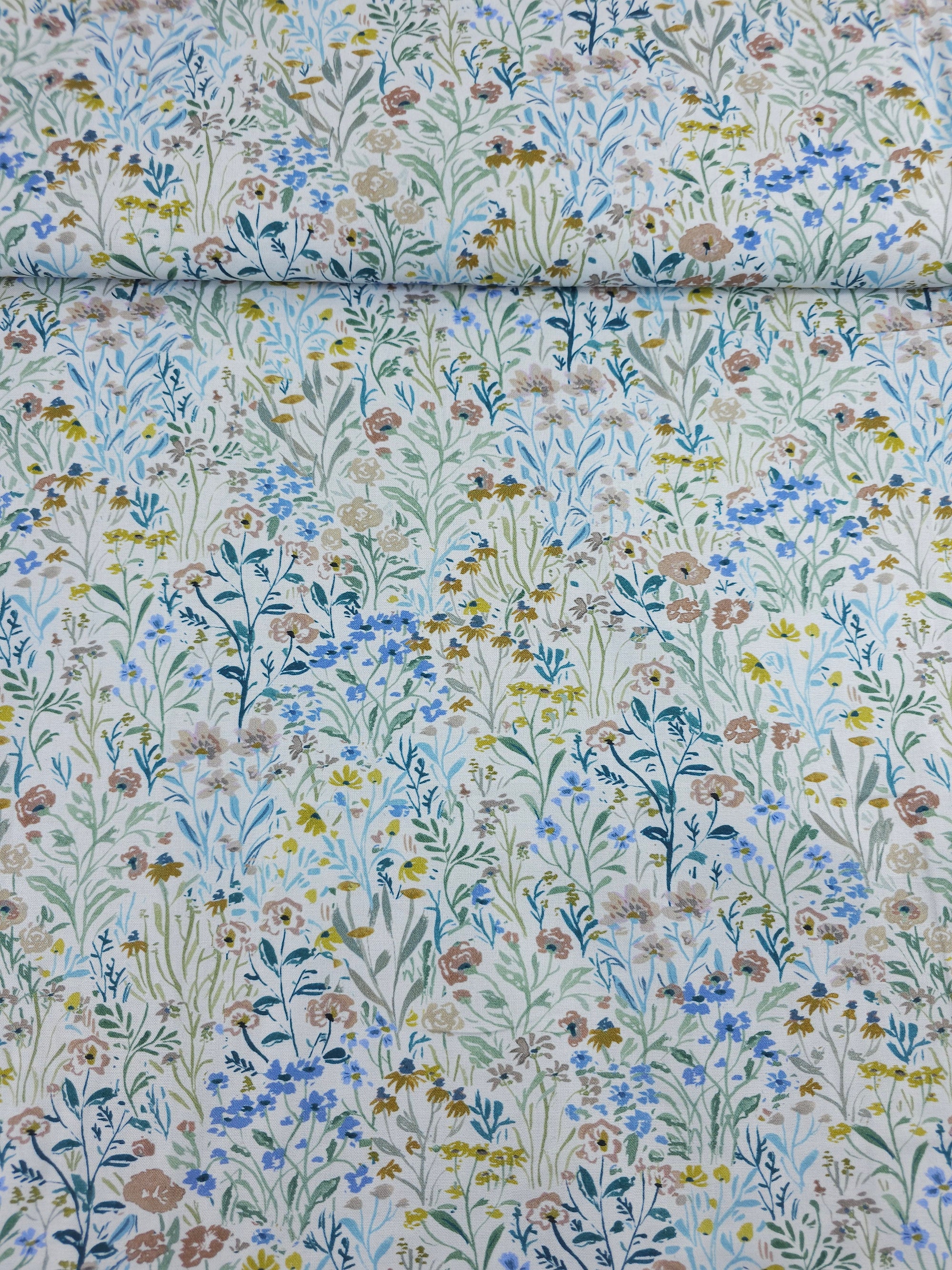 Muted Floral Meadow 100% Cotton